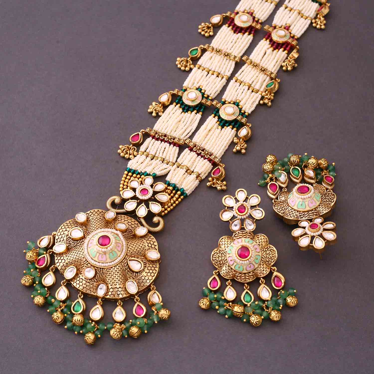 Multicolor Kavitha Antique Rajwadi Set - Image 4