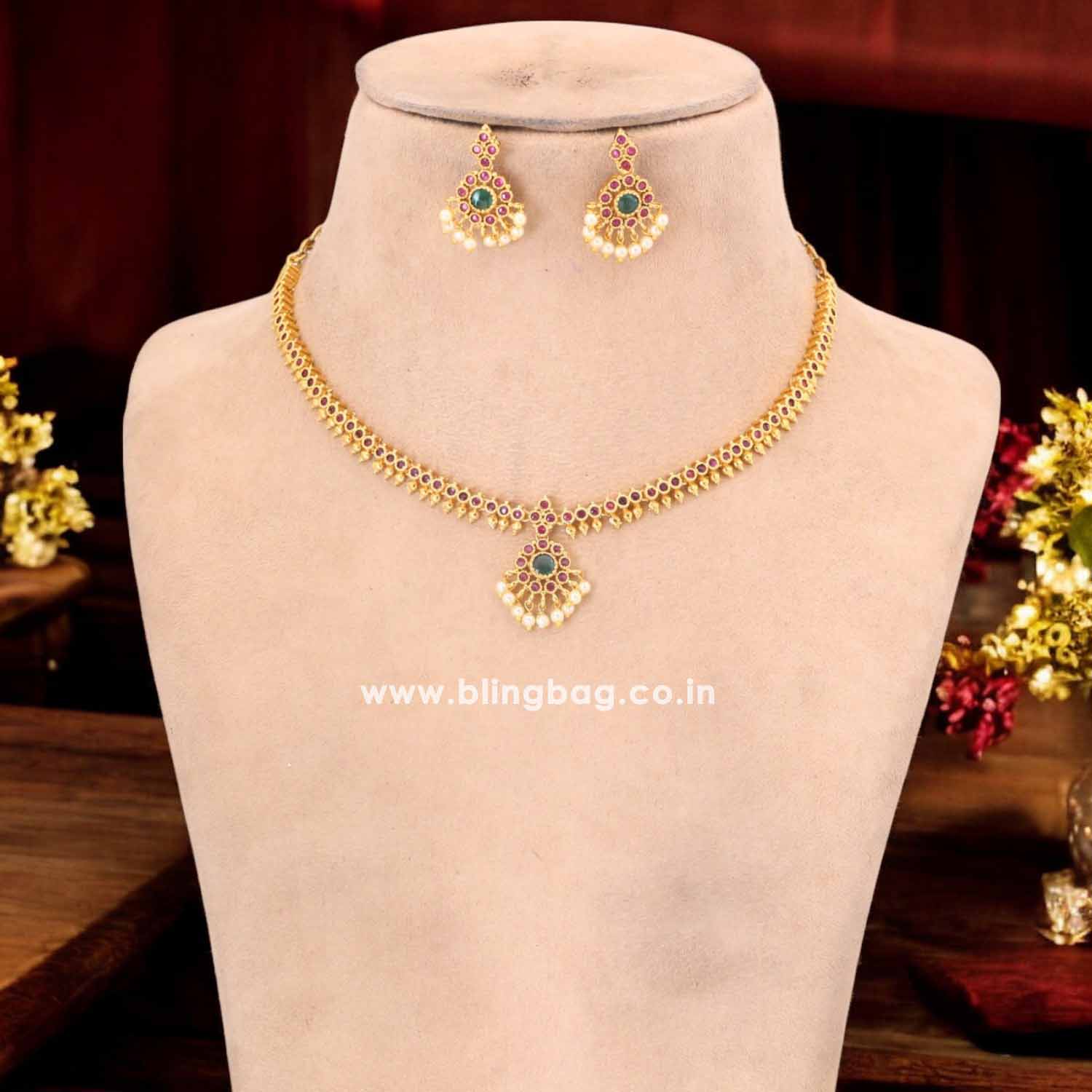 Multicolor Kirat Antique Jewellery Set - New Arrival - Image 2