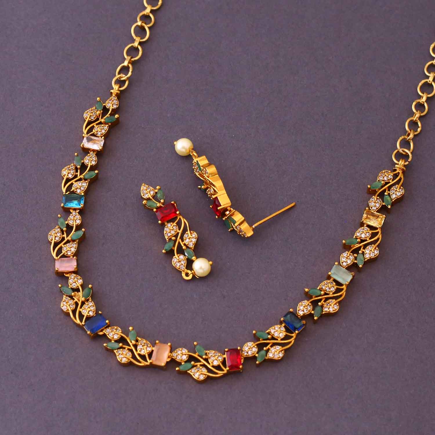 Multicolor Kritana Antique Jewellery Set- New Arrival - Image 4