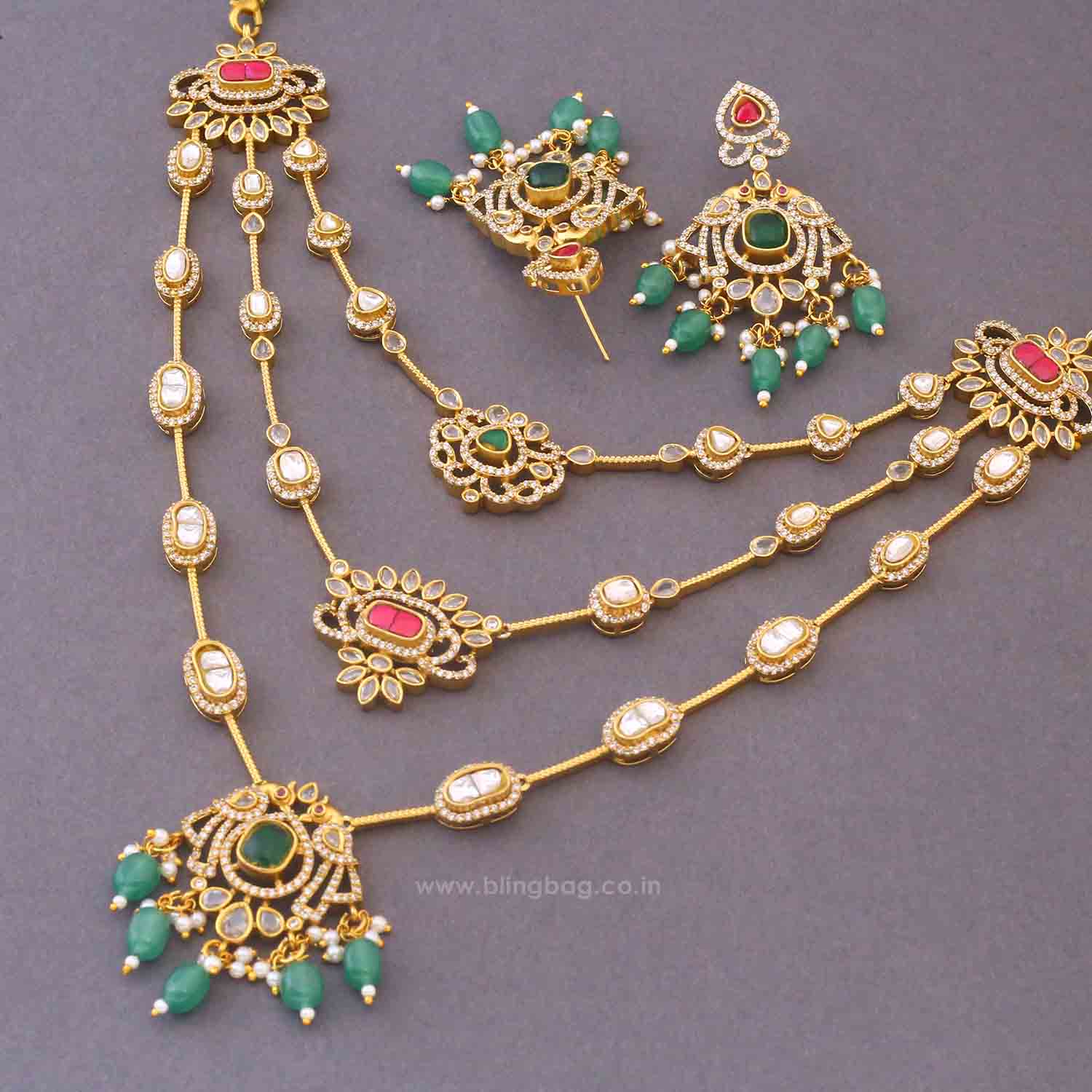 Multicolor Leonora Victorian Jewellery Set - New Arrival - Image 4