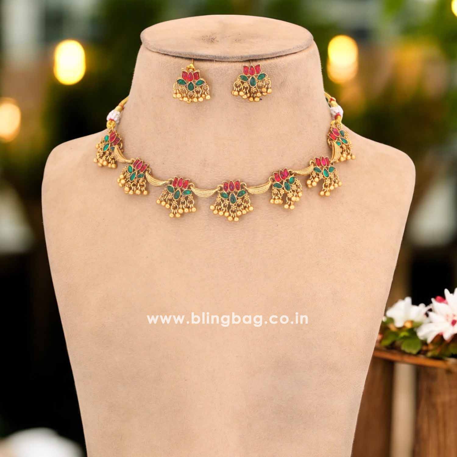 Multicolor Leorika Antique Jewellery Set - New Arrival - Image 2