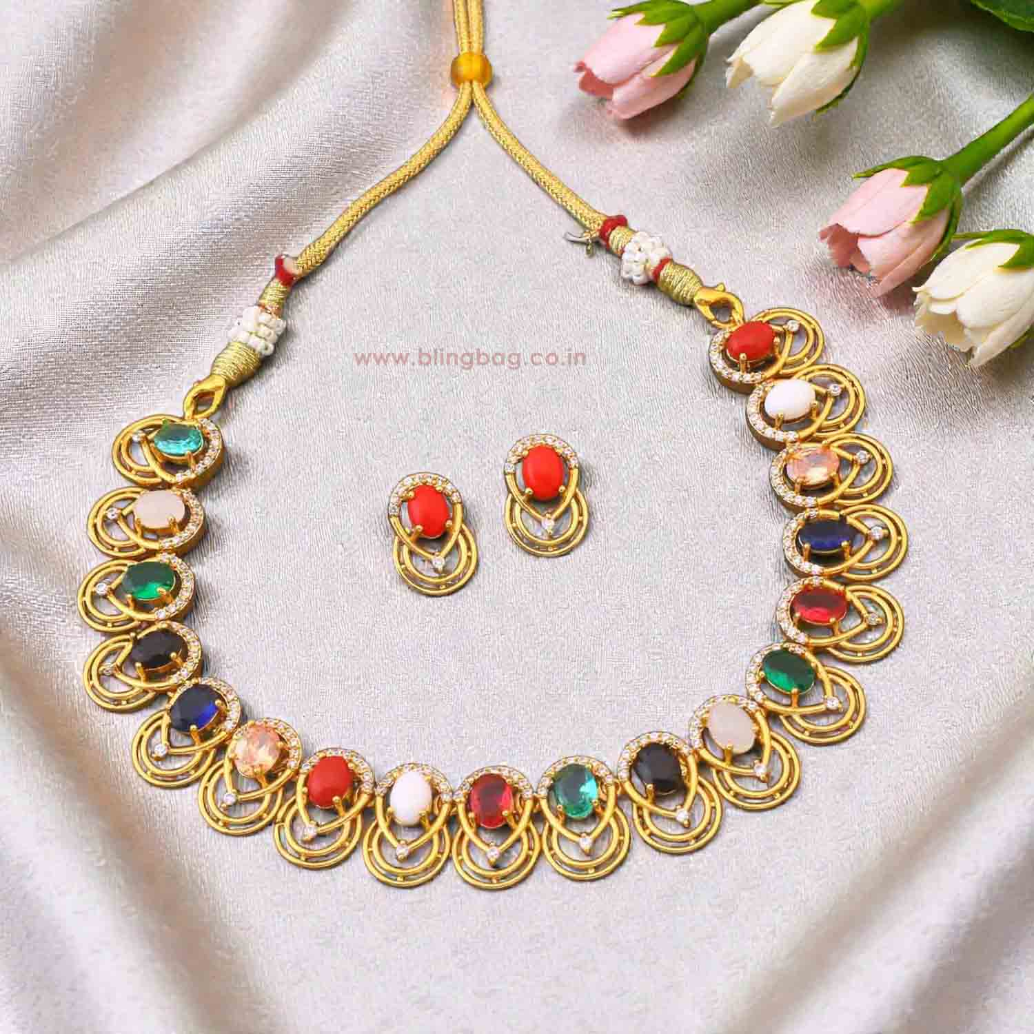 Multicolor Lila Antique Jewellery Set - New Arrival - Image 2