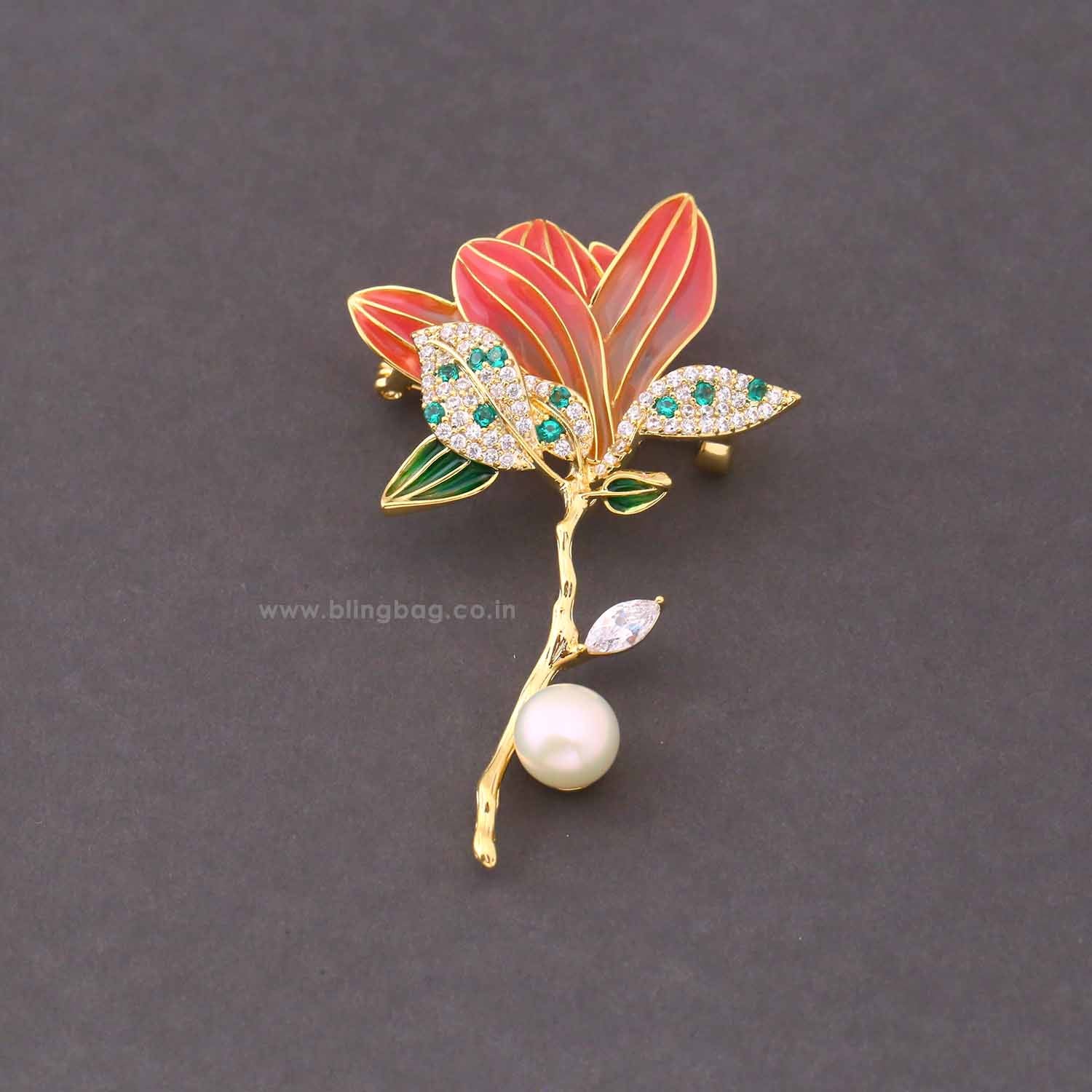 Multicolor Lotus Brooch - Image 3