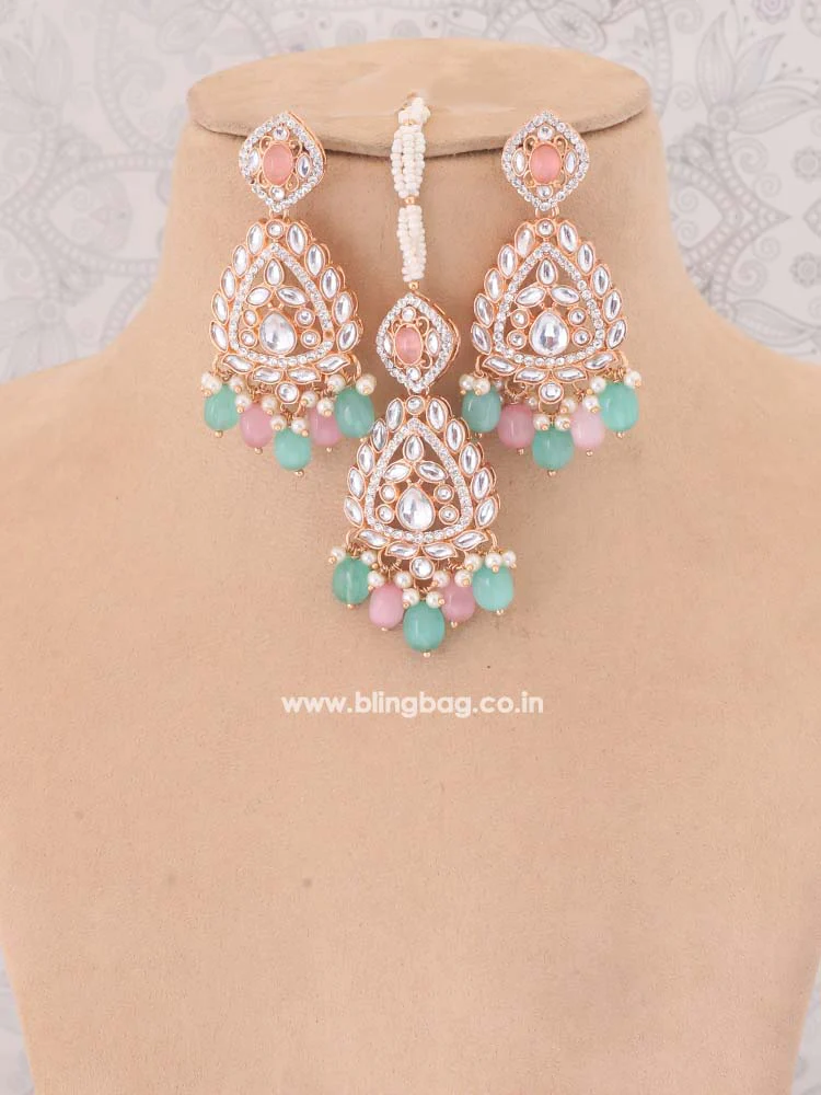 Multicolor Maanyata Kundan Jewellery Set - EOSS - Image 3