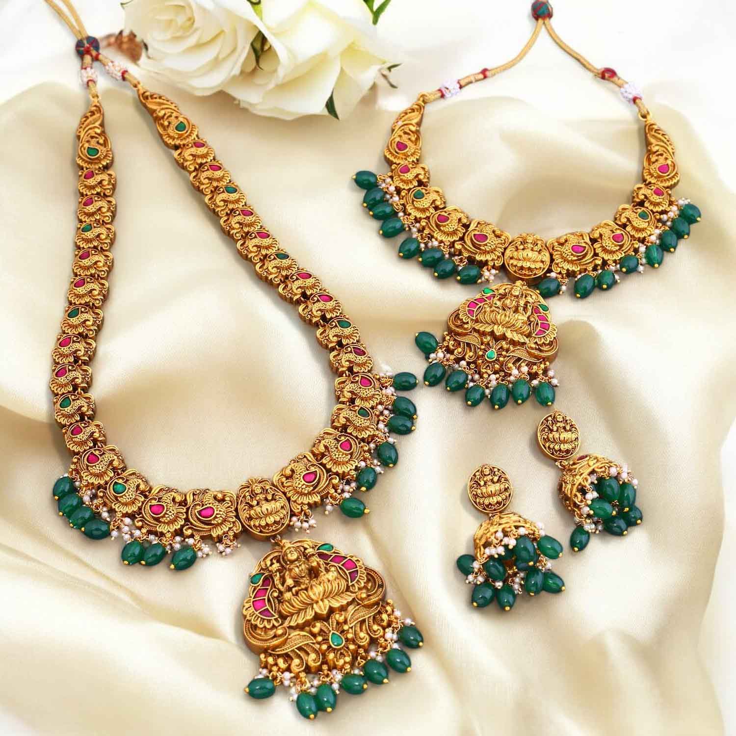 Multicolor Maishanli Bridal Temple Jewellery Set- New Arrival - Image 2
