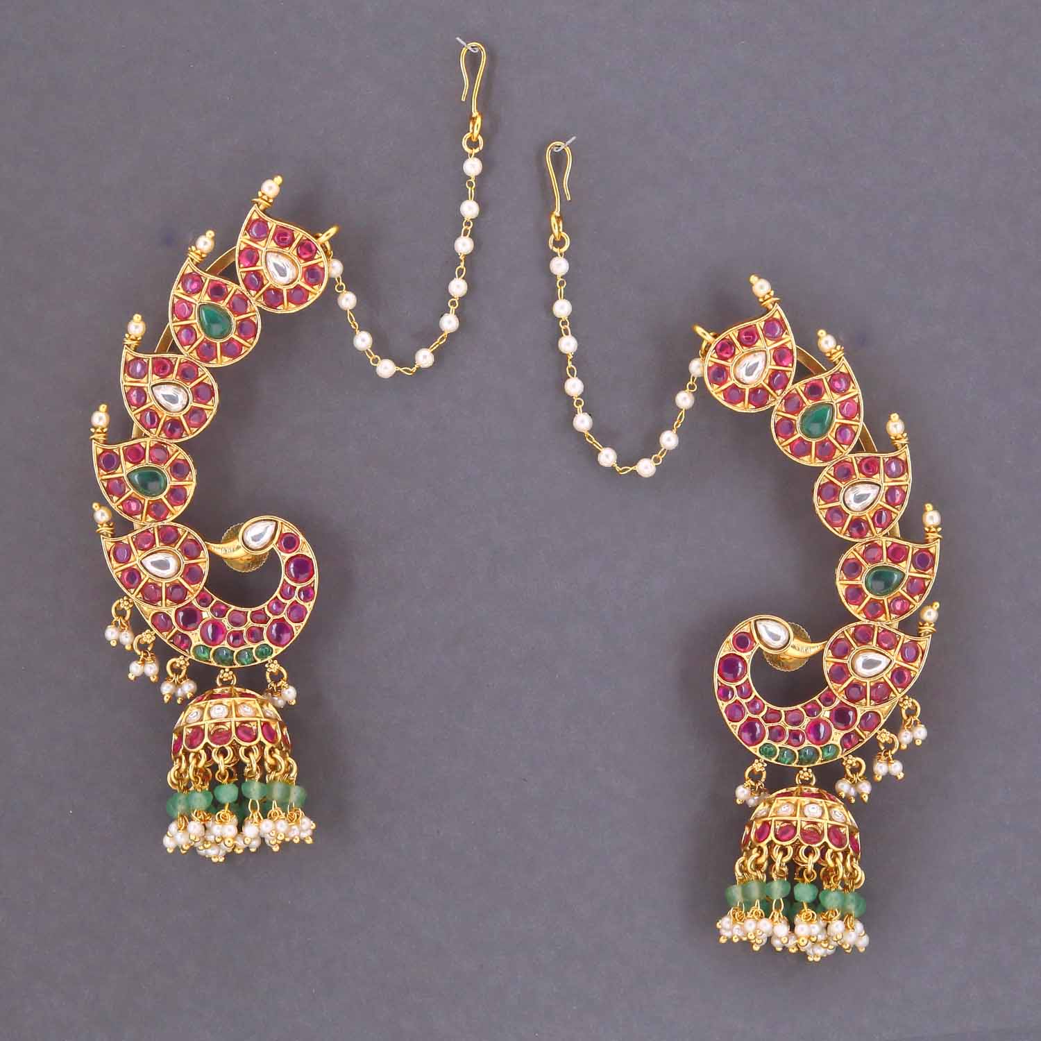Multicolor Manha Ear Cuff Jhumkis - Image 2
