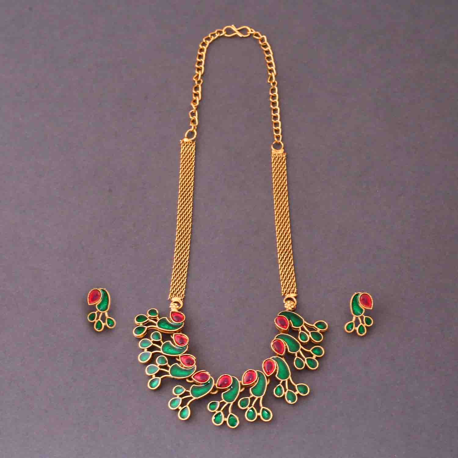 Multicolor Megha Antique Jewellery Set- New Arrival - Image 3