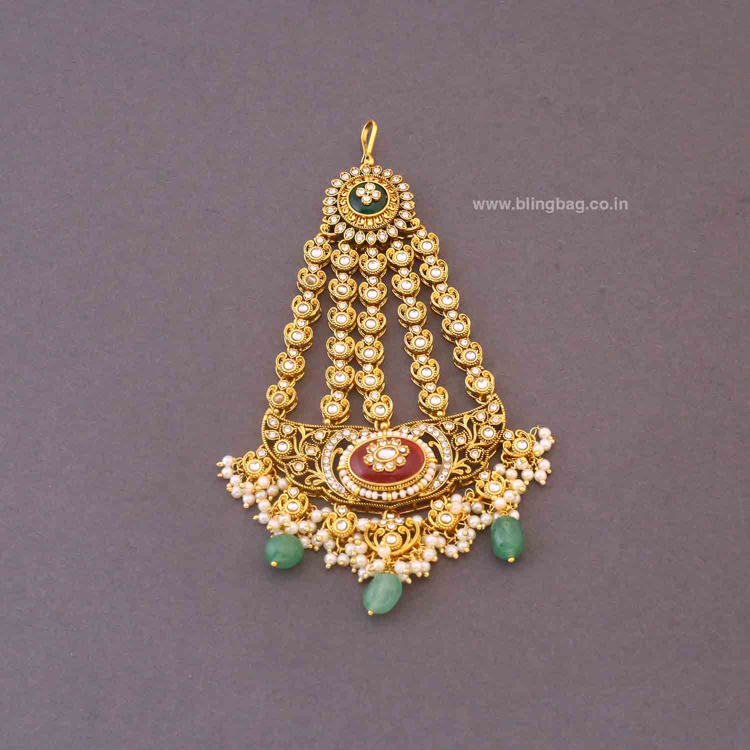 Multicolor Mehra Bridal Jewellery Set - Image 7