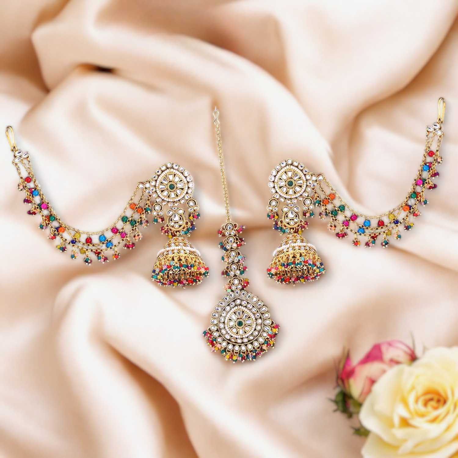 Multicolor Menaka Maang Tikka Set