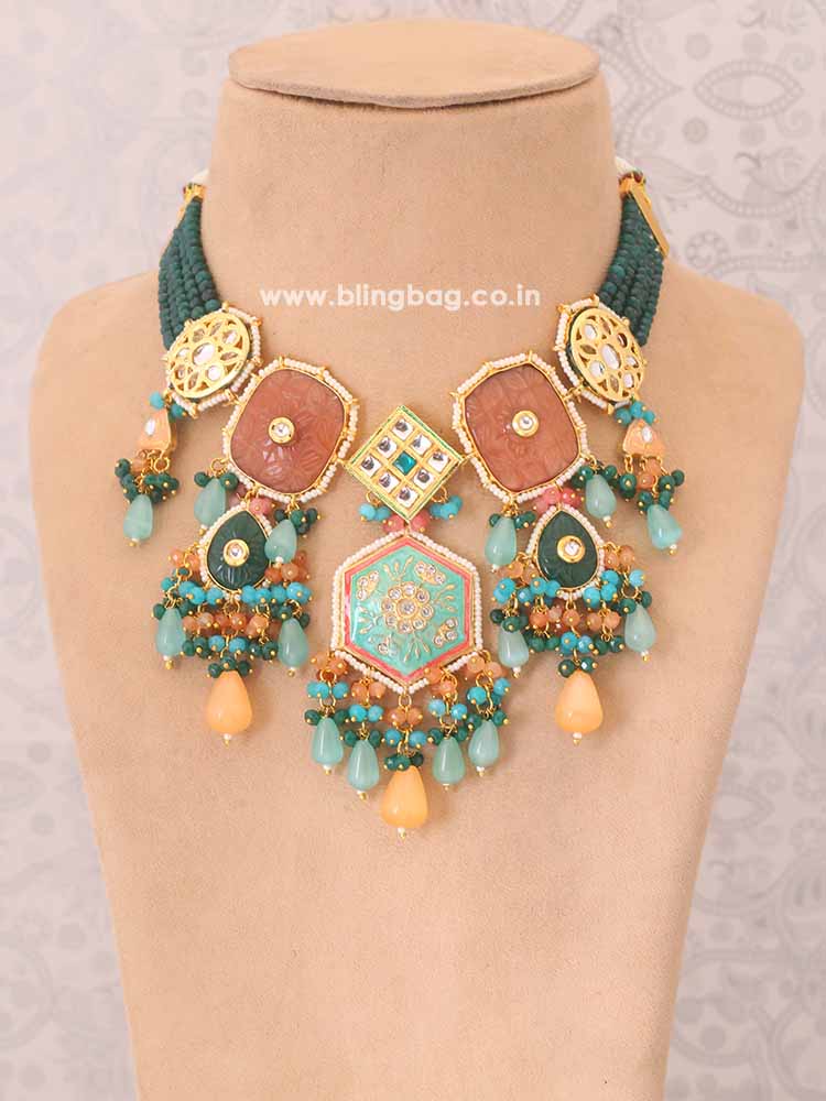 Multicolor Mrunal Kundan Jewellery Set - Image 2
