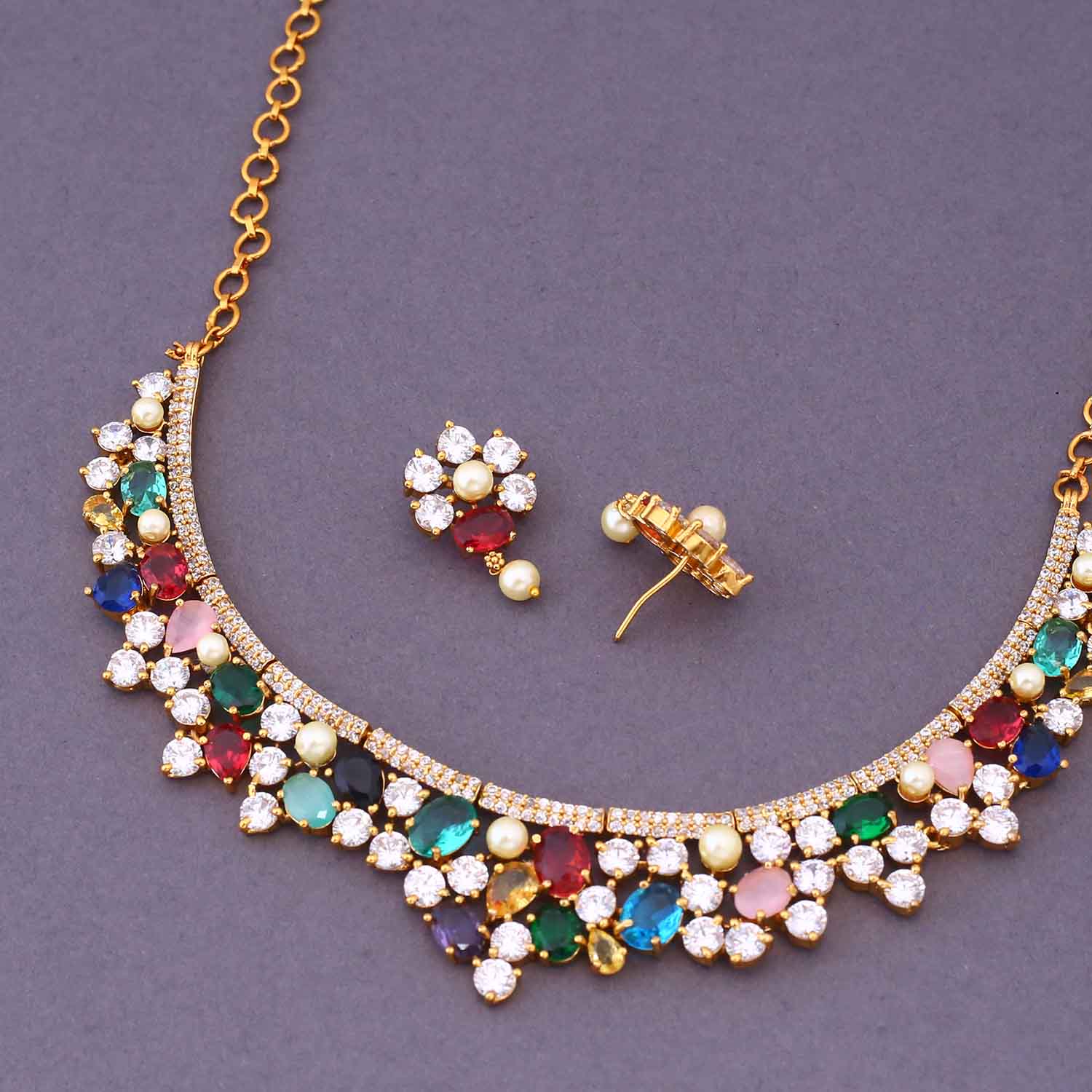Multicolor Narusi Hasli Victorian Jewellery Set - New Arrival - Image 5