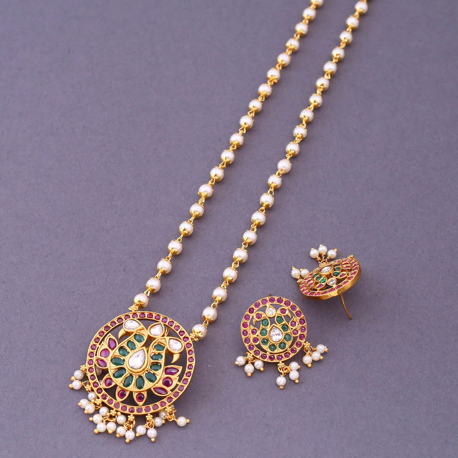Multicolor Nitasha Antique Pendant Set- New Arrival - Image 4