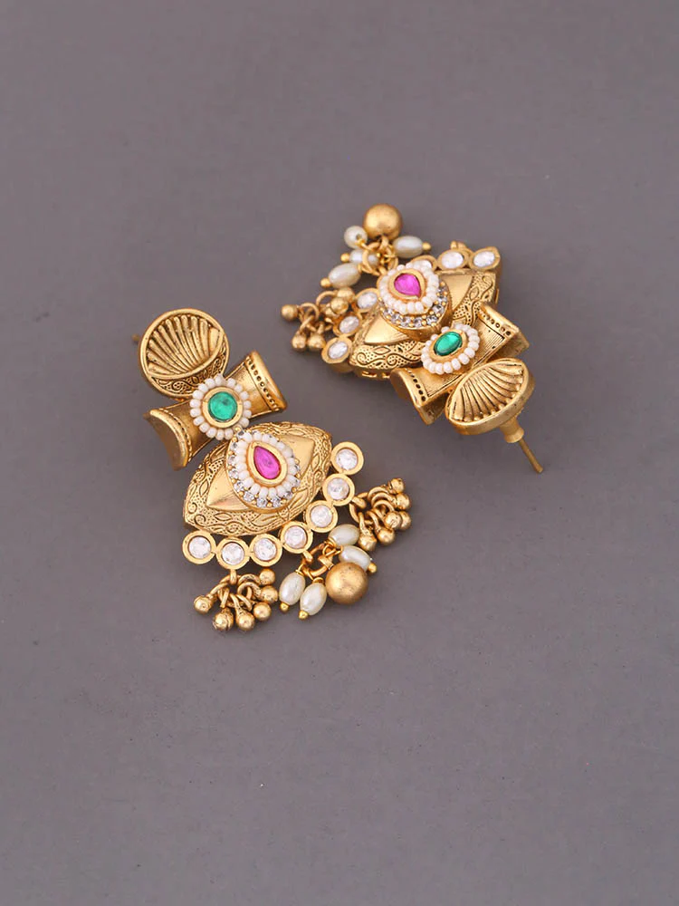 Multicolor Nivisha Temple Danglers - Image 3