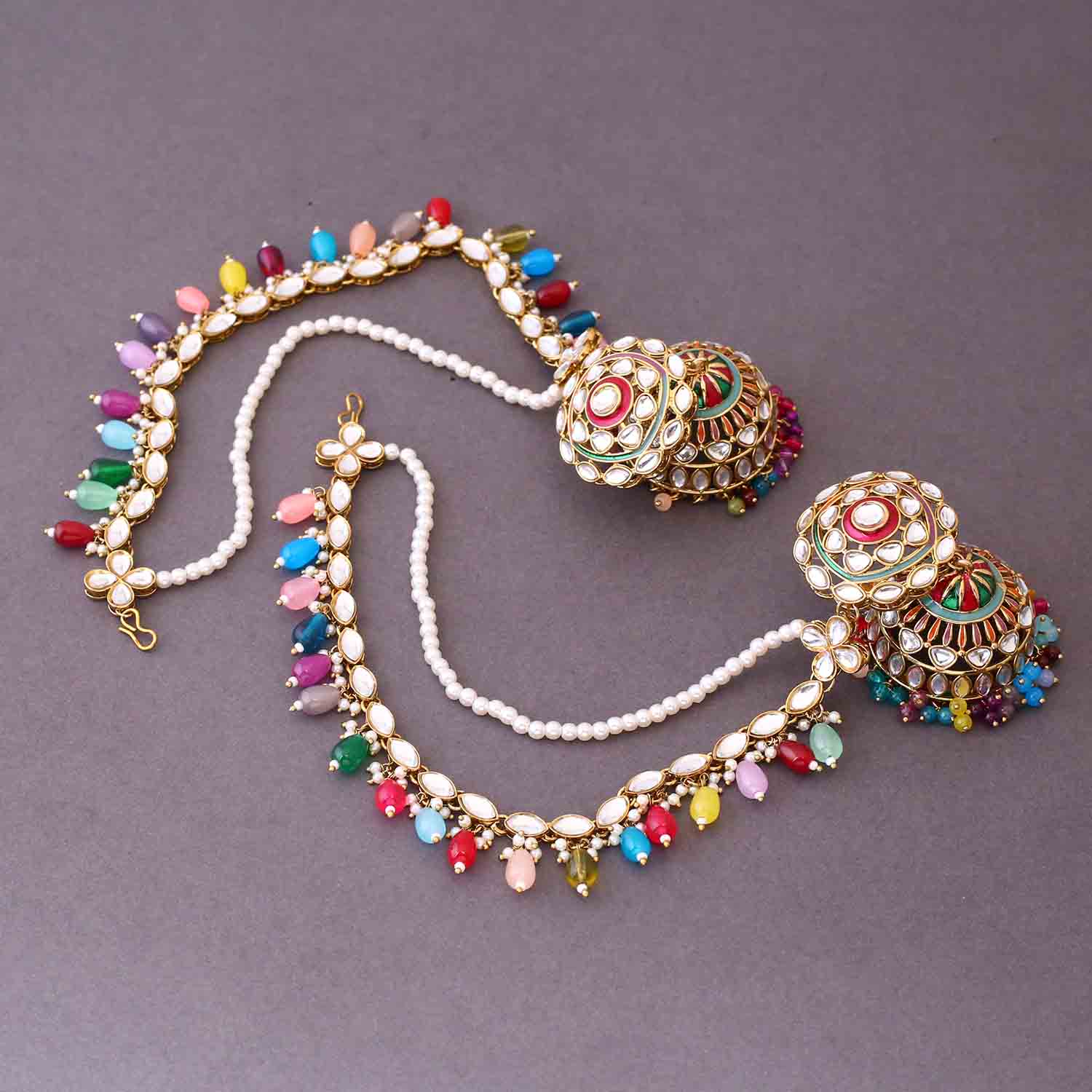 Prismatic Nutan Sahara Jhumkis - Image 3
