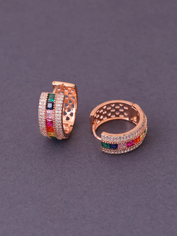 Multicolor Oatie Zirconia Hoops - Image 3