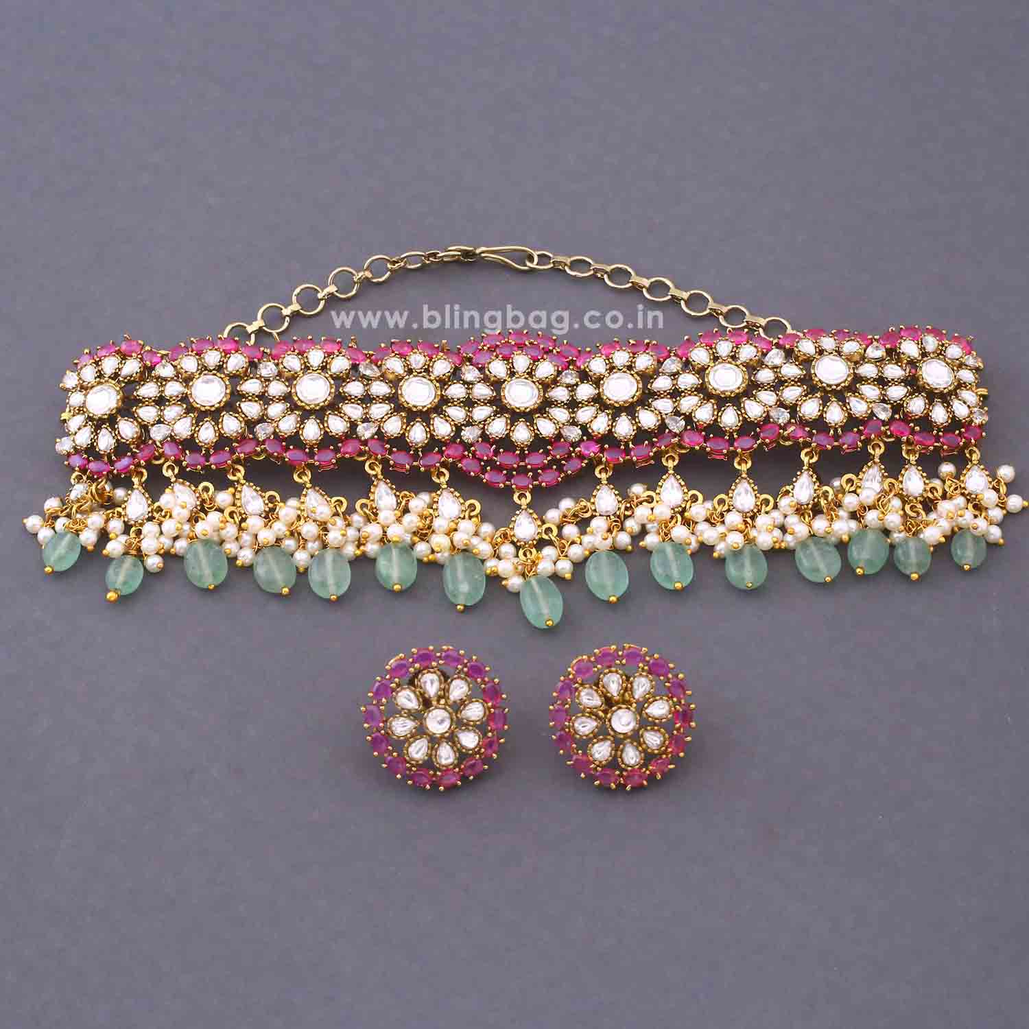 Multicolor Odalisse Antique Jewellery Set - New Arrival - Image 5