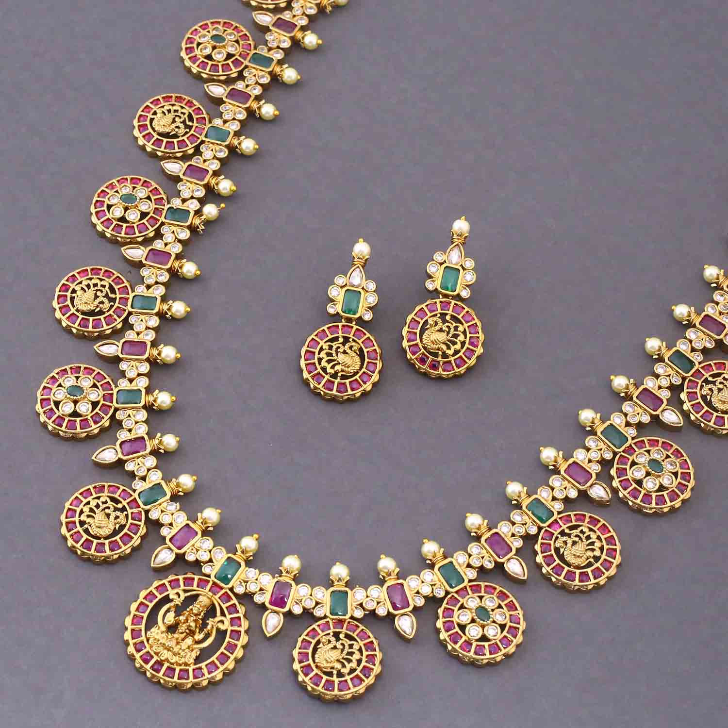 Multicolor Orlina Antique Jewellery Set - New Arrival - Image 4