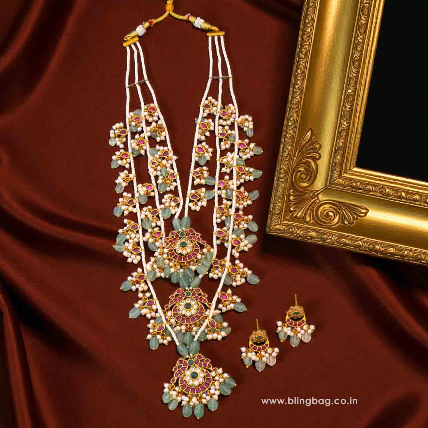 Multicolor Pankti Antique Jewellery Set - New Arrival - Image 2