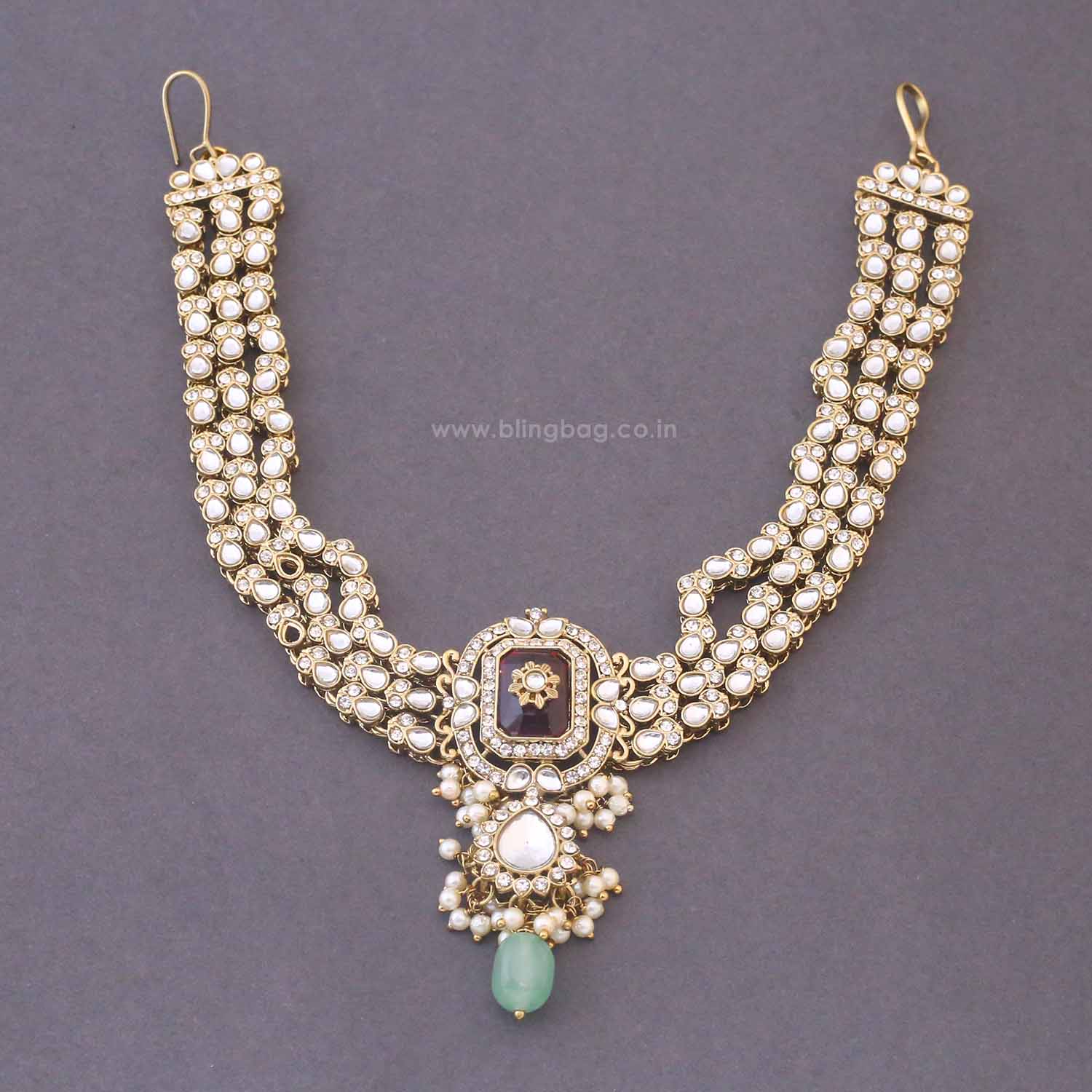 Multicolor Parineeta Bridal Jewellery Set - Image 4