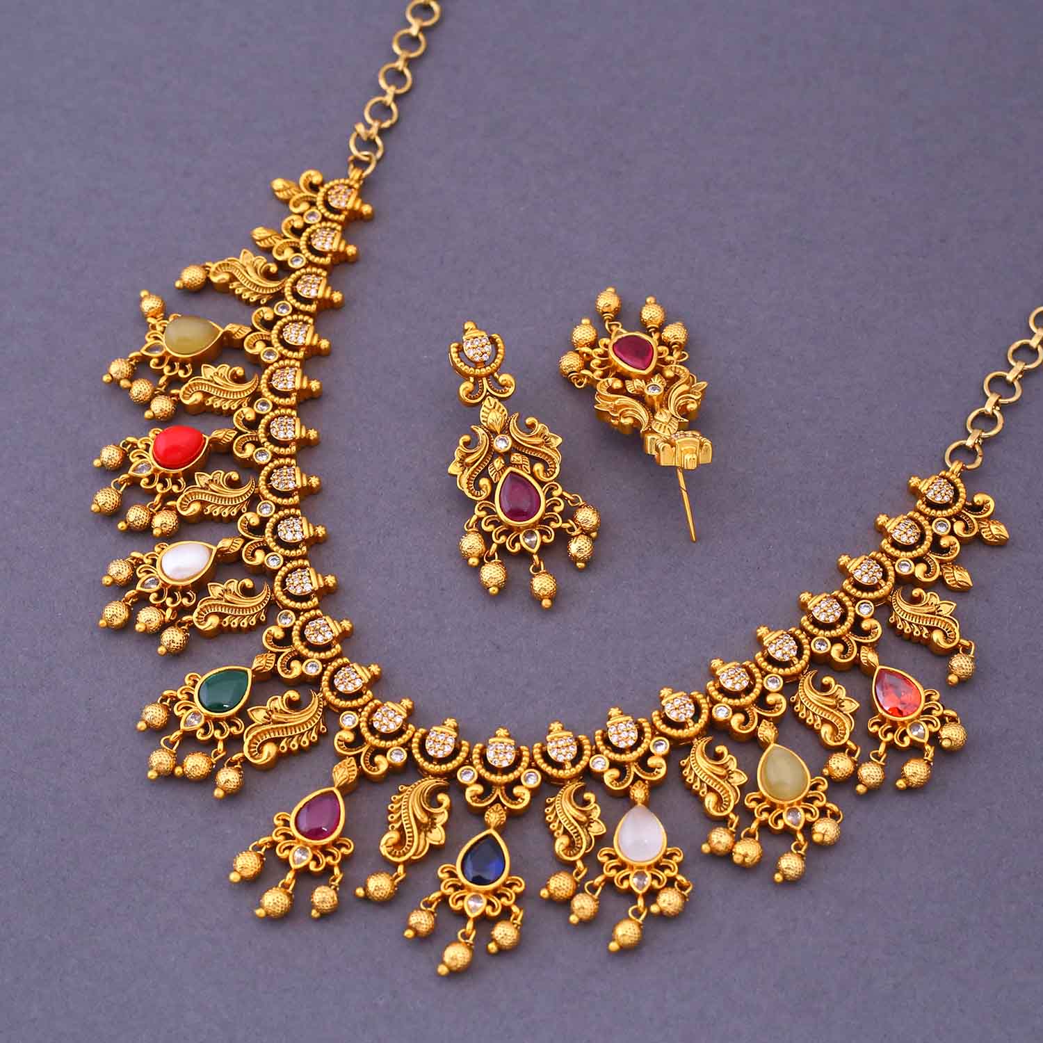 Multicolor Payal Antique Jewellery Set - New Arrival - Image 4
