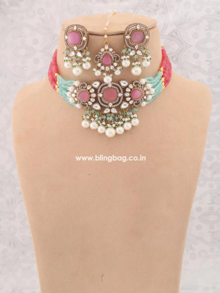 Multicolor Perli Jewellery Set