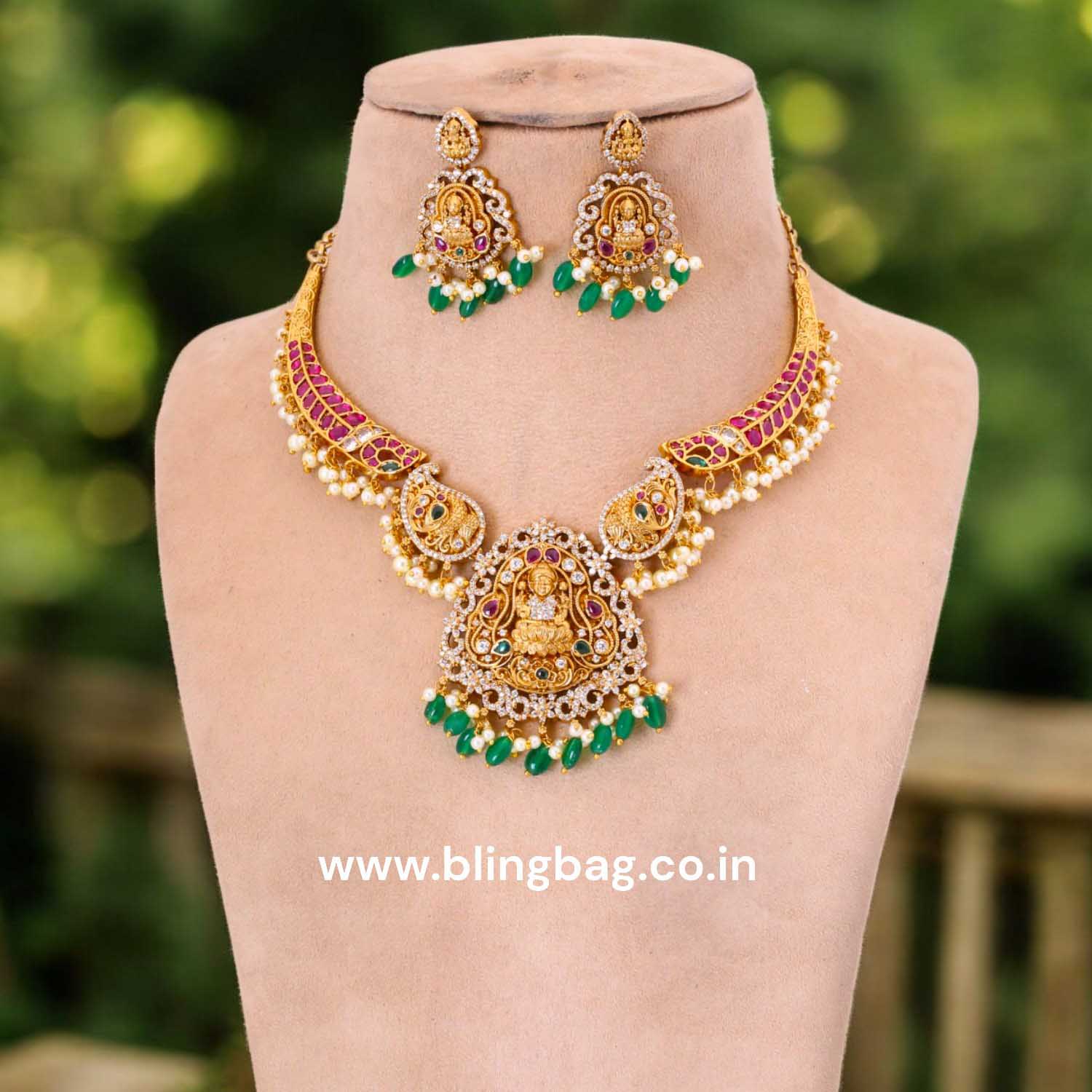 Multicolor Prajapati Hasli Temple Jewellery Set- New Arrival - Image 2