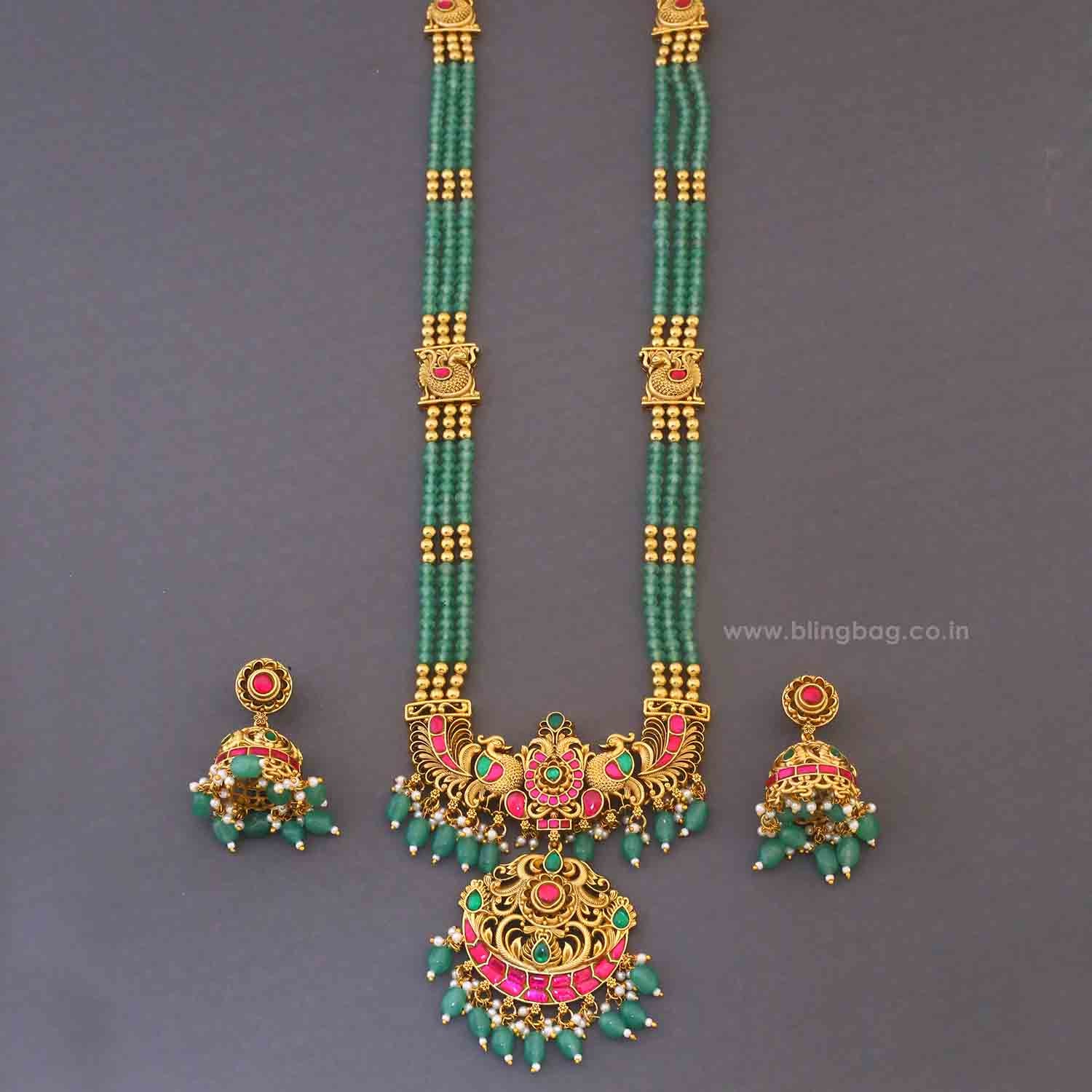Multicolor Prashvi Antique Jewellery Set - New Arrival - Image 3