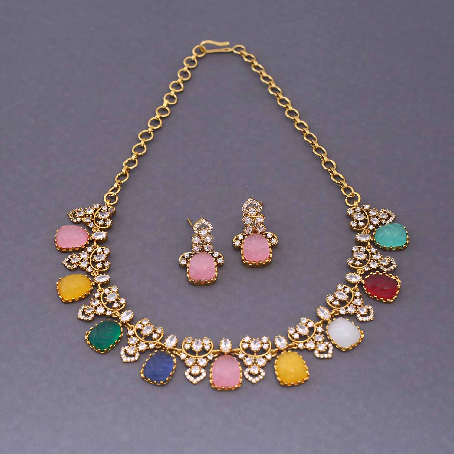 Multicolor Raccalli Victorian Jewellery Set - New Arrival - Image 3