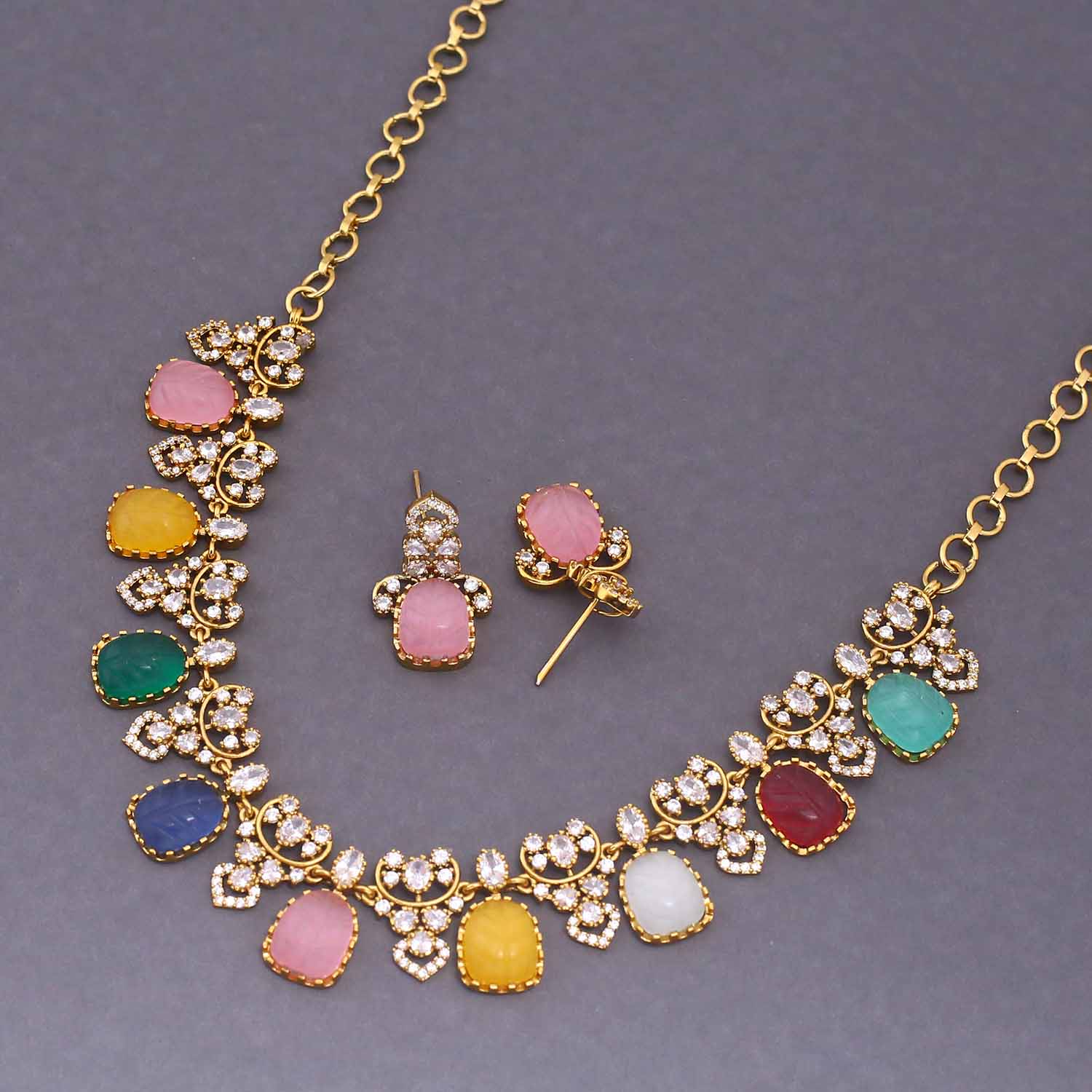 Multicolor Raccalli Victorian Jewellery Set - New Arrival - Image 4