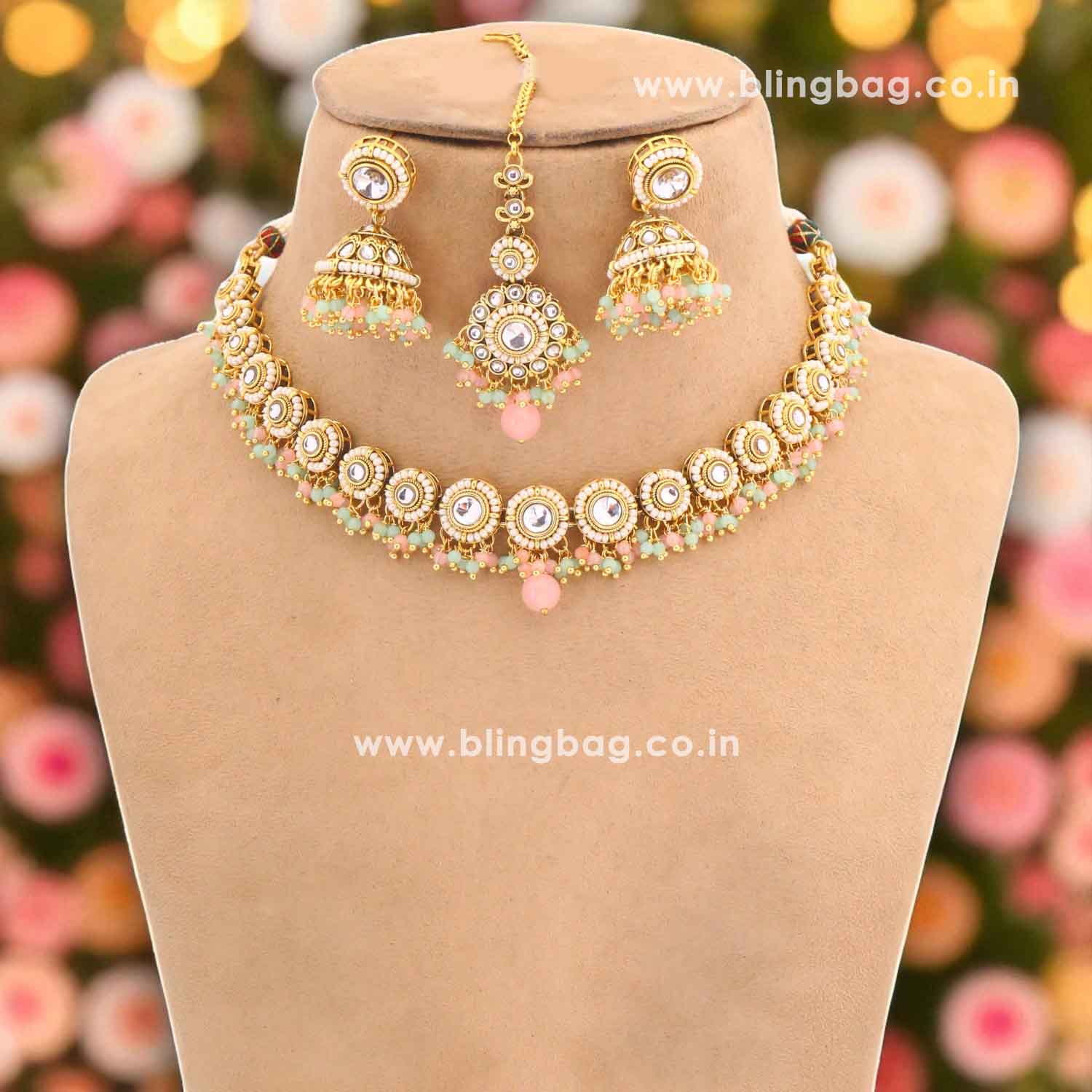Multicolor Rashmie Kundan Jewellery Set - Image 3