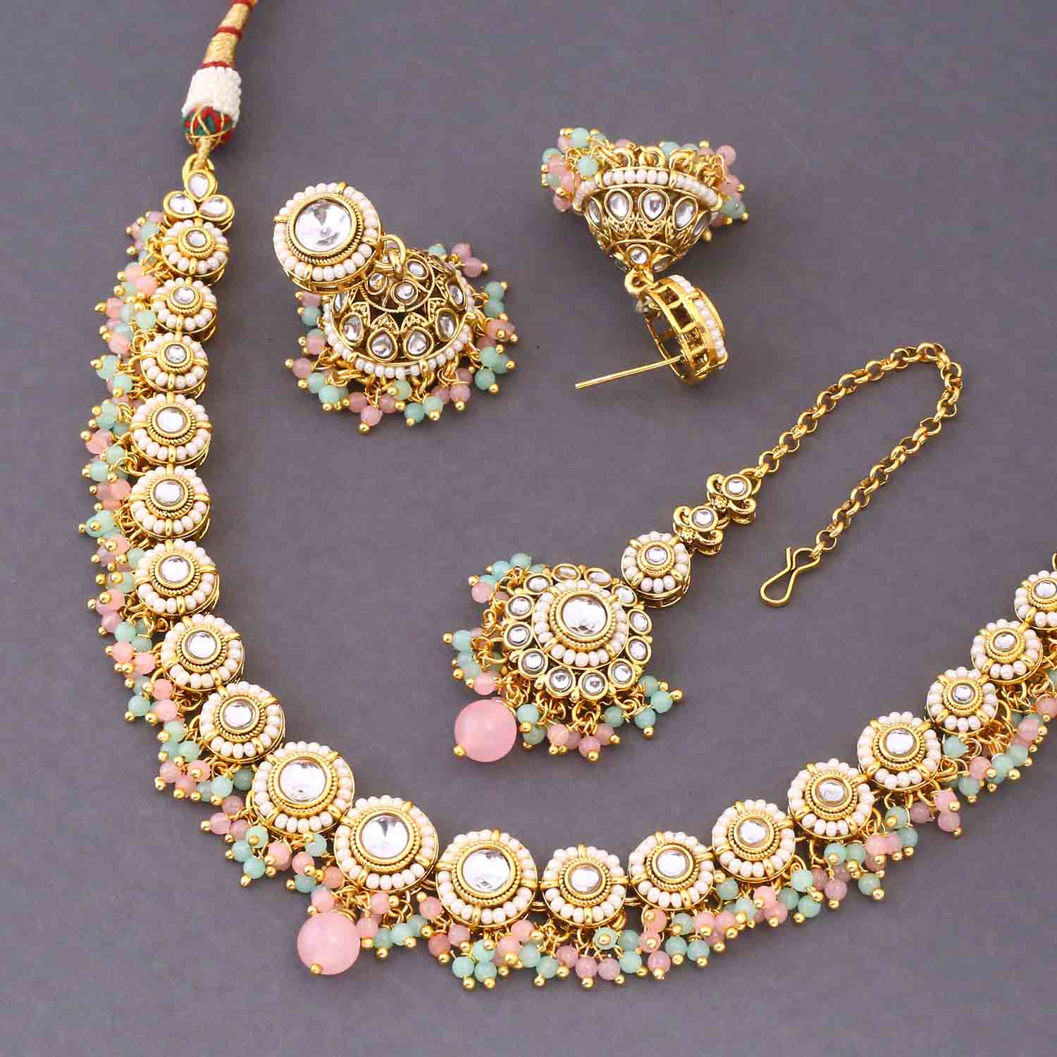 Multicolor Rashmie Kundan Jewellery Set - Image 5