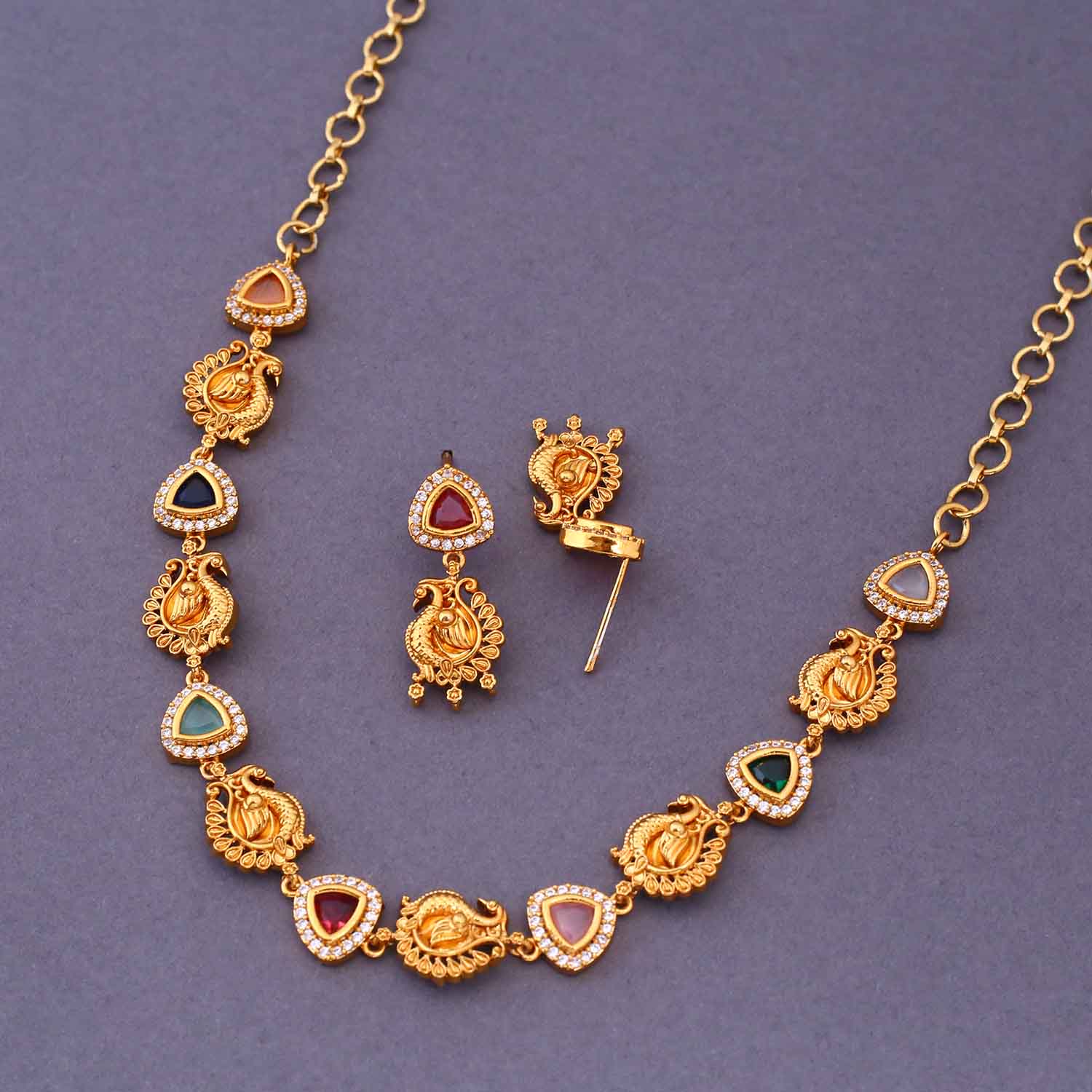 Multicolor Rasmi Antique Jewellery Set - New Arrival - Image 4