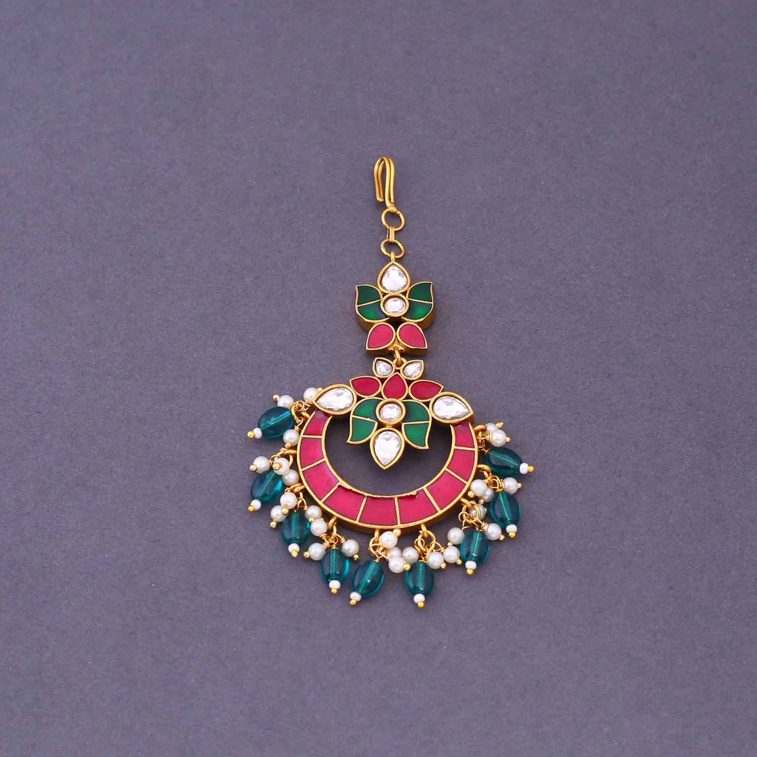 Multicolor Rastana Maang Tikka - Image 2