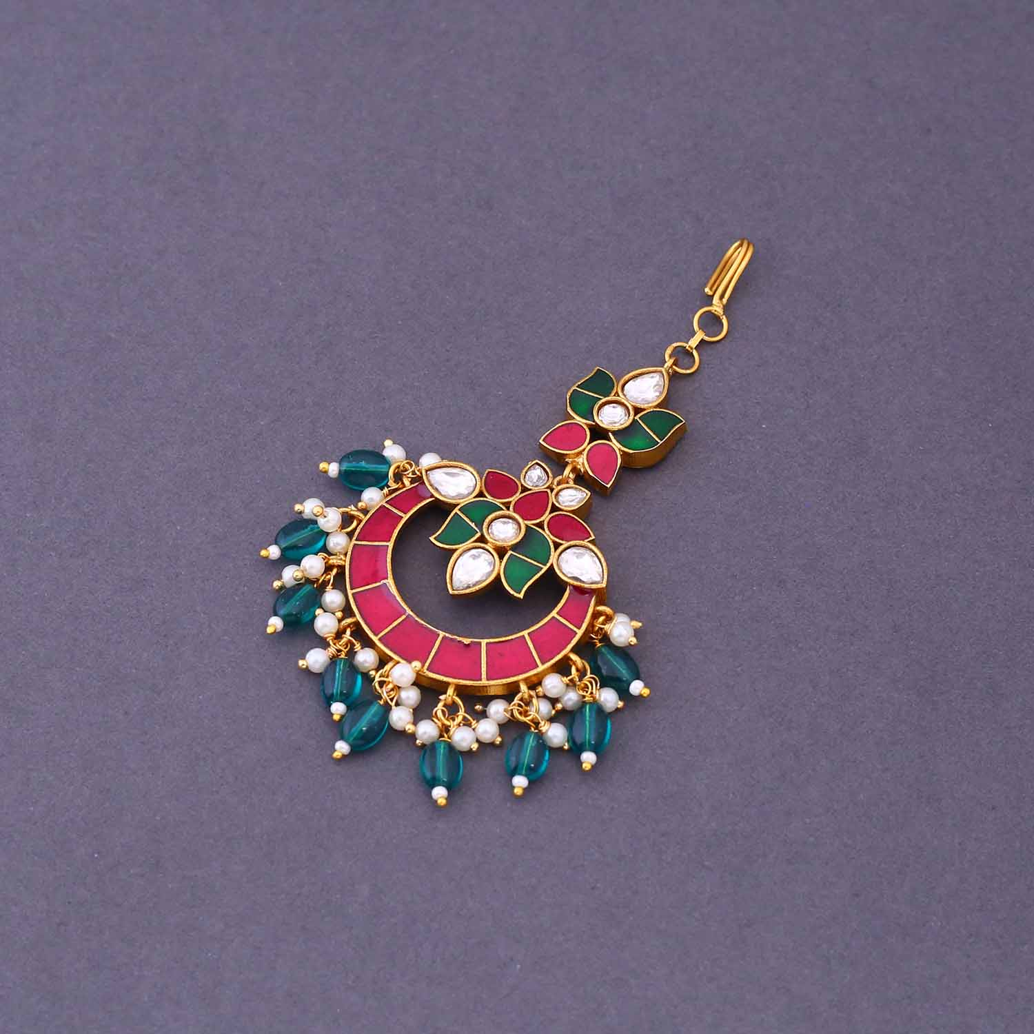Multicolor Rastana Maang Tikka - Image 3