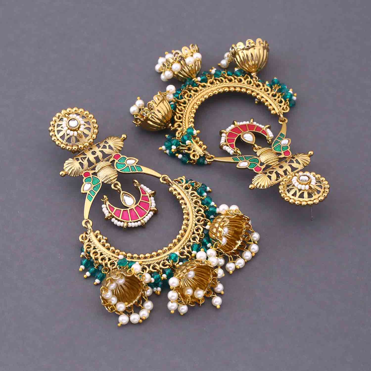 Multicolor Reeva Jhumkis - Image 3