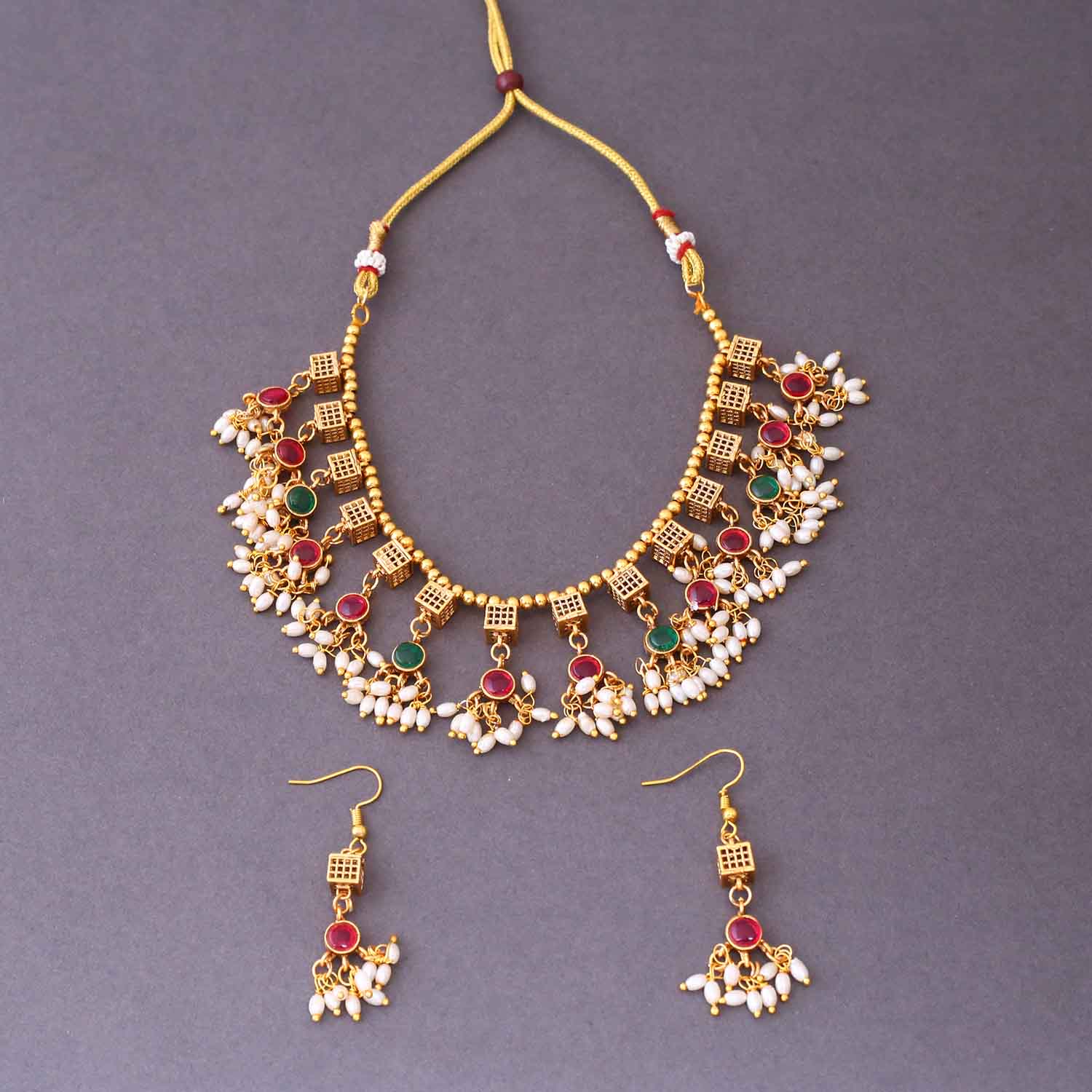 Multicolor Ridhima Antique Jewellery Set- New Arrival - Image 3