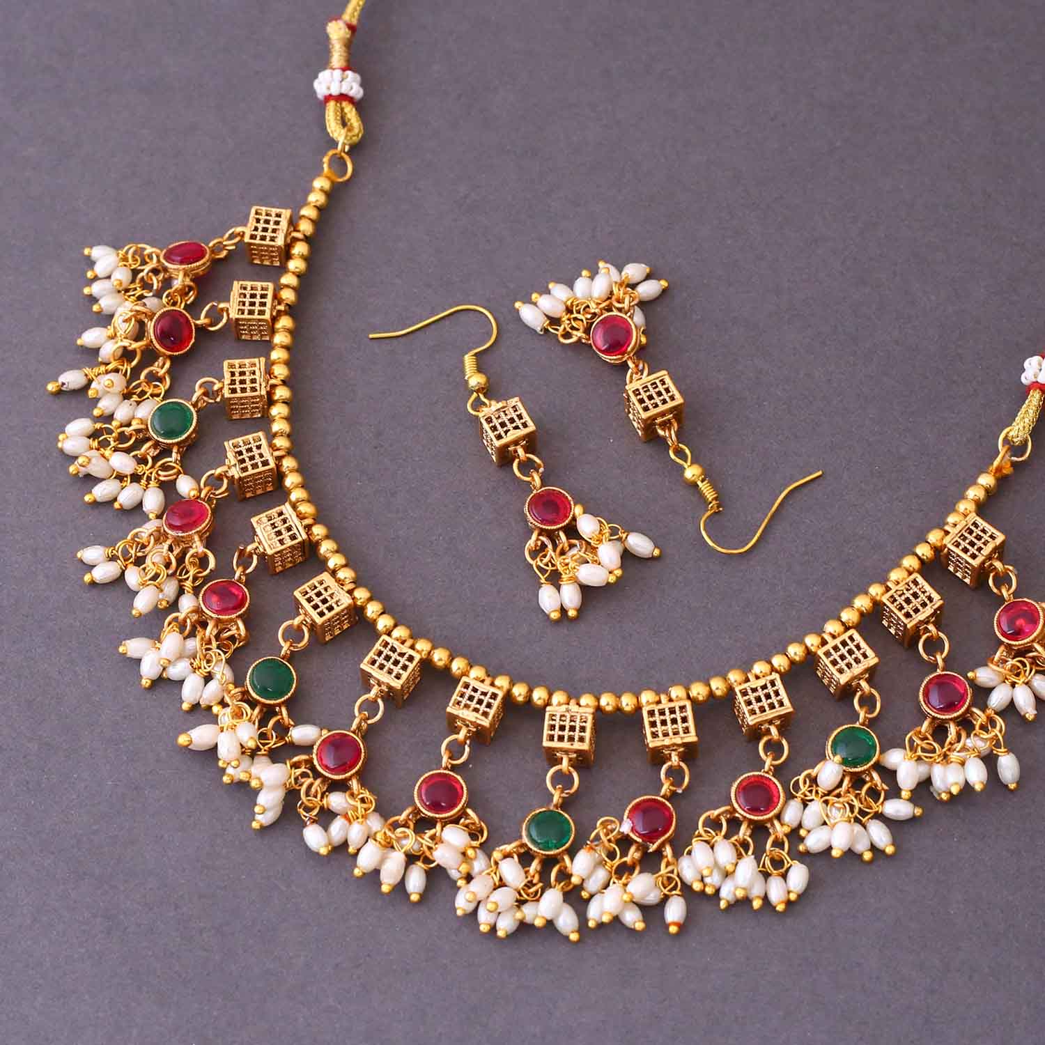 Multicolor Ridhima Antique Jewellery Set- New Arrival - Image 4
