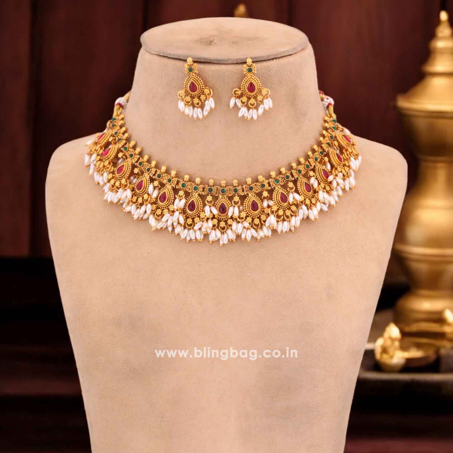 Multicolor Rimjhim Antique Jewellery Set - New Arrival - Image 2
