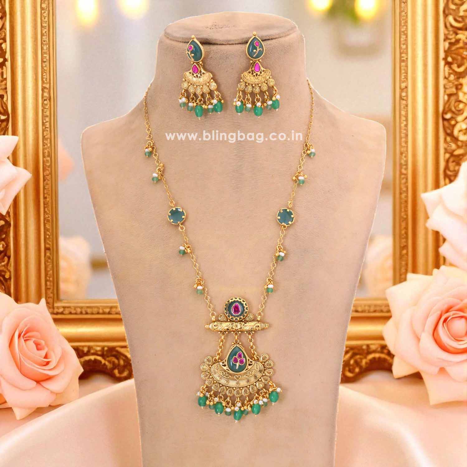 Multicolor Sapna Heritage Jewellery Set - New Arrival - Image 3