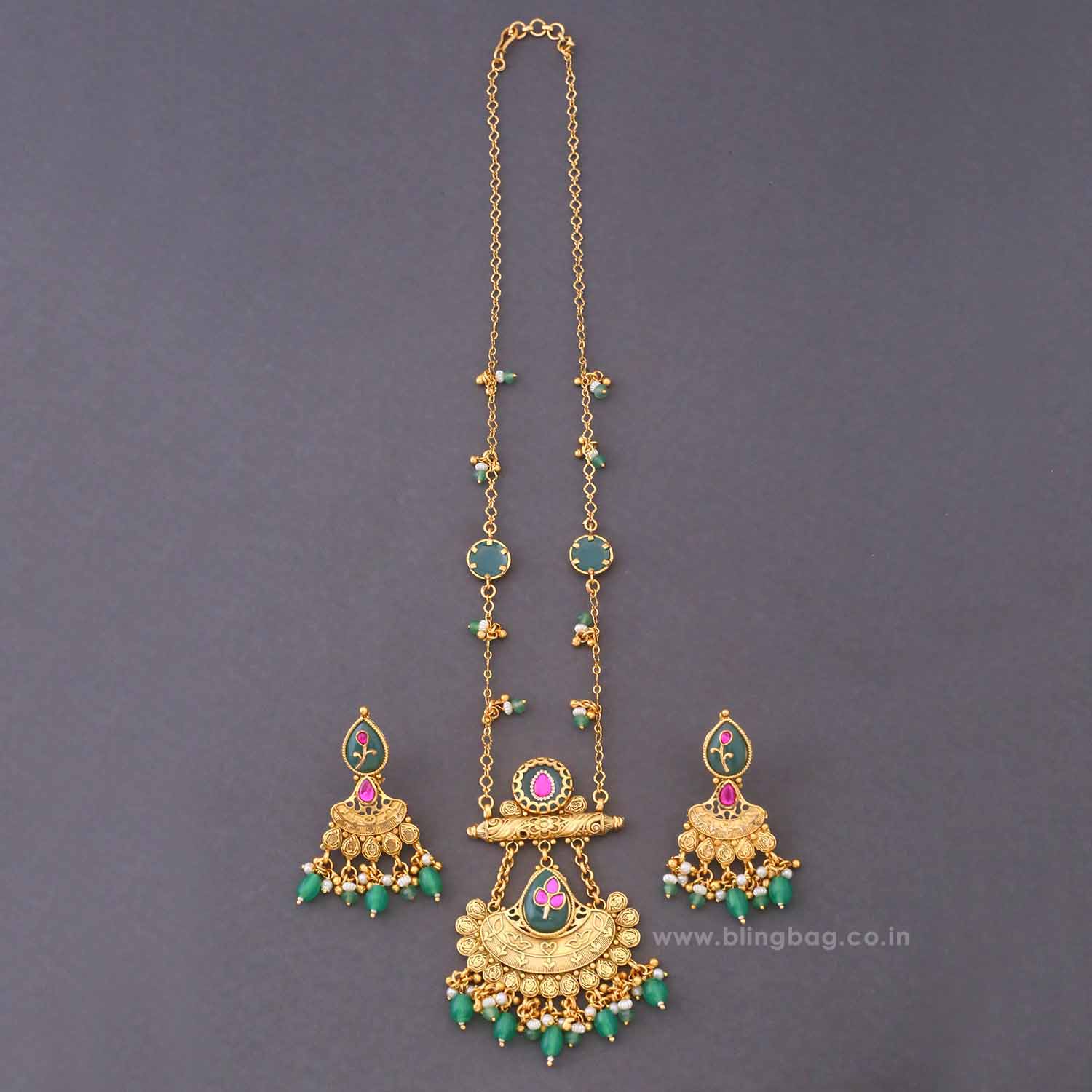 Multicolor Sapna Heritage Jewellery Set - New Arrival - Image 4