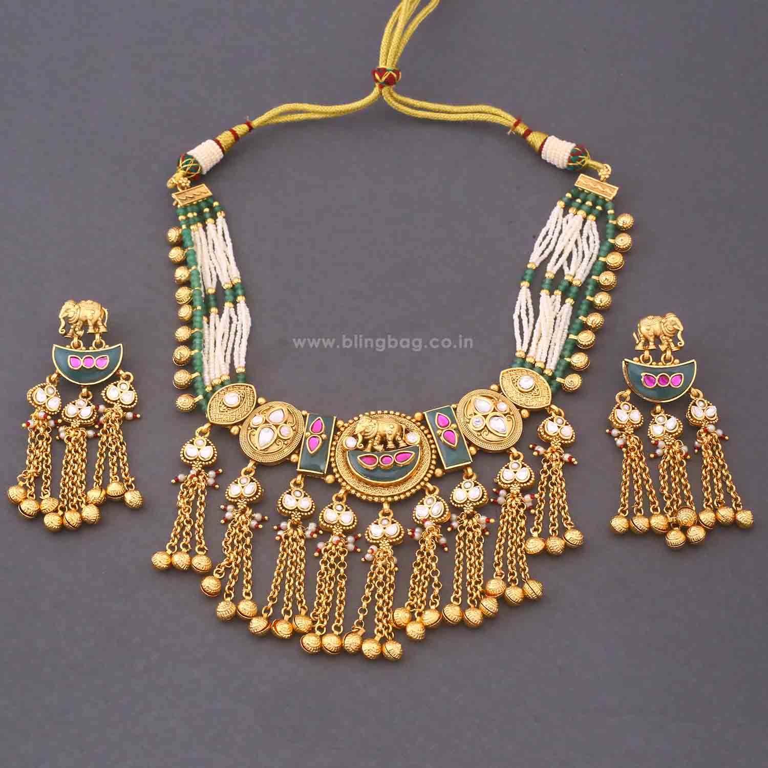 Multicolor Sarayu Heritage Jewellery Set - New Arrival - Image 5