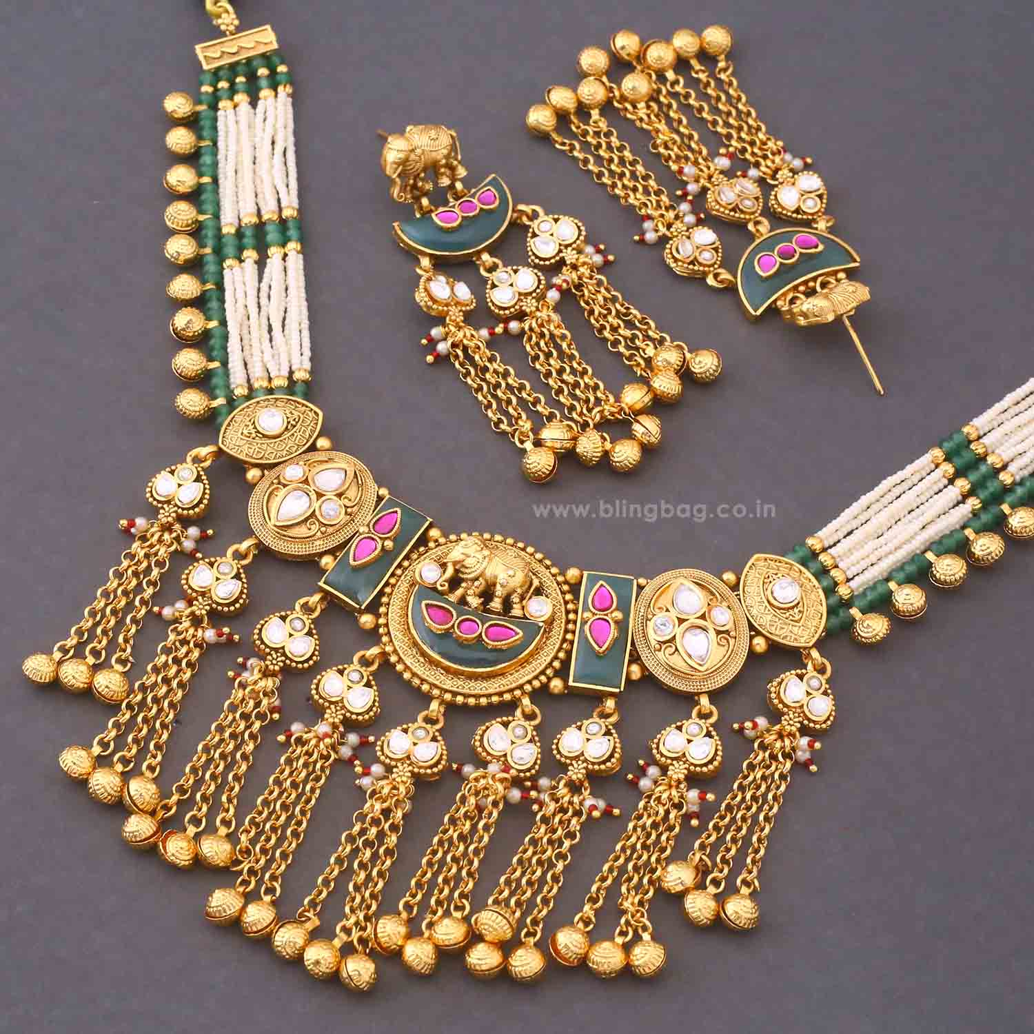 Multicolor Sarayu Heritage Jewellery Set - New Arrival - Image 6