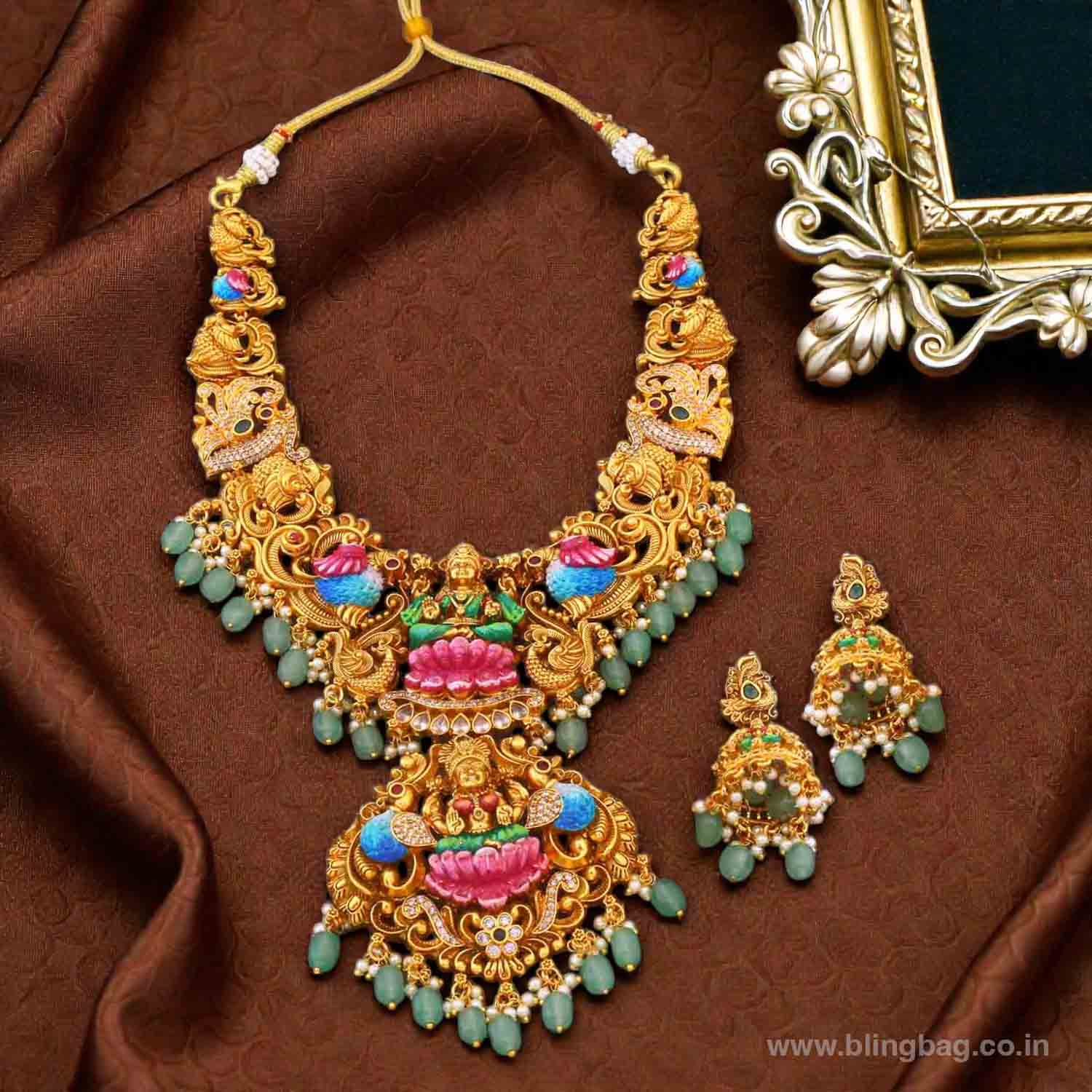 Multicolor Shreerupa Temple Jewellery Set- New Arrivals - Image 2