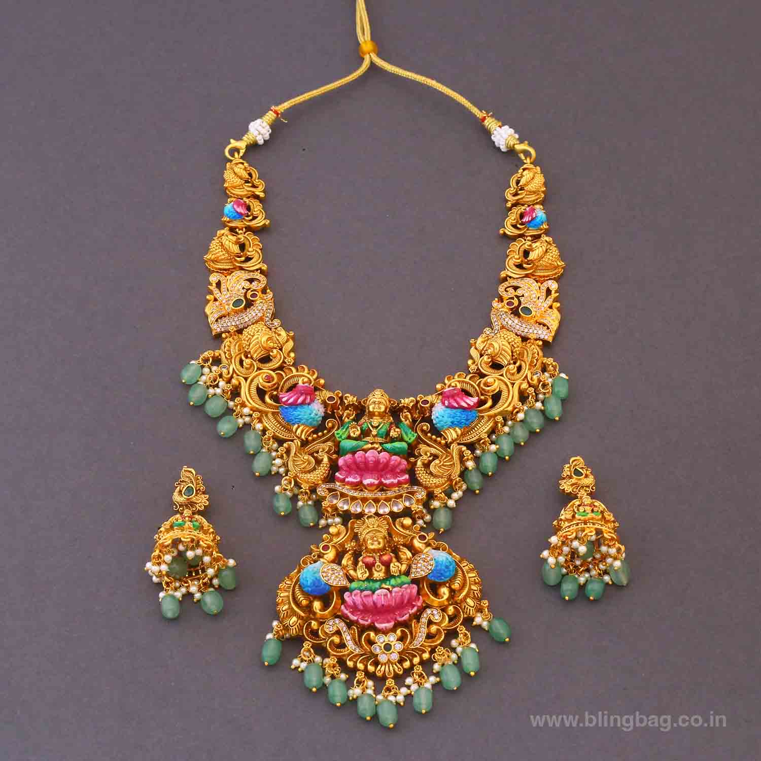 Multicolor Shreerupa Temple Jewellery Set- New Arrivals - Image 4