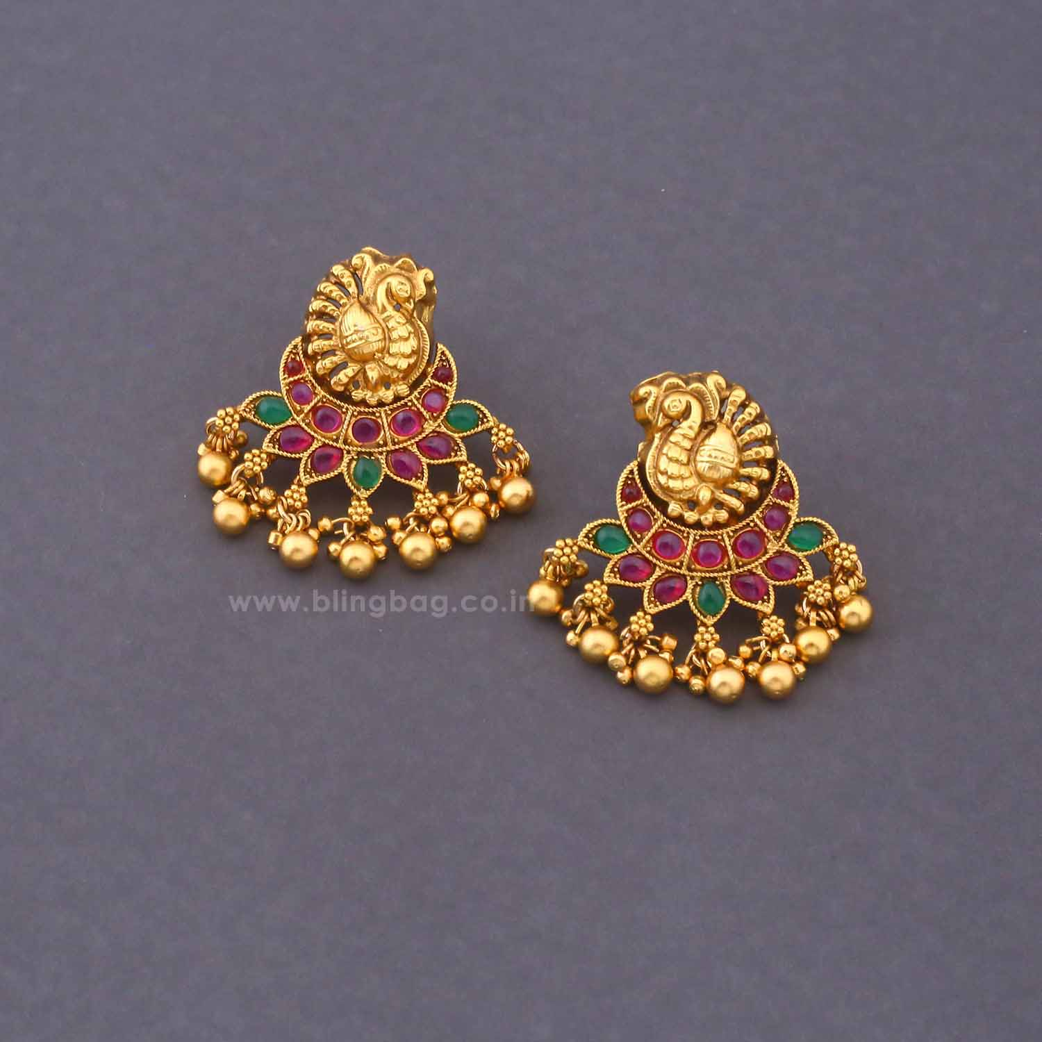 Multicolor Skandamata Temple Danglers - EOSS - Image 3