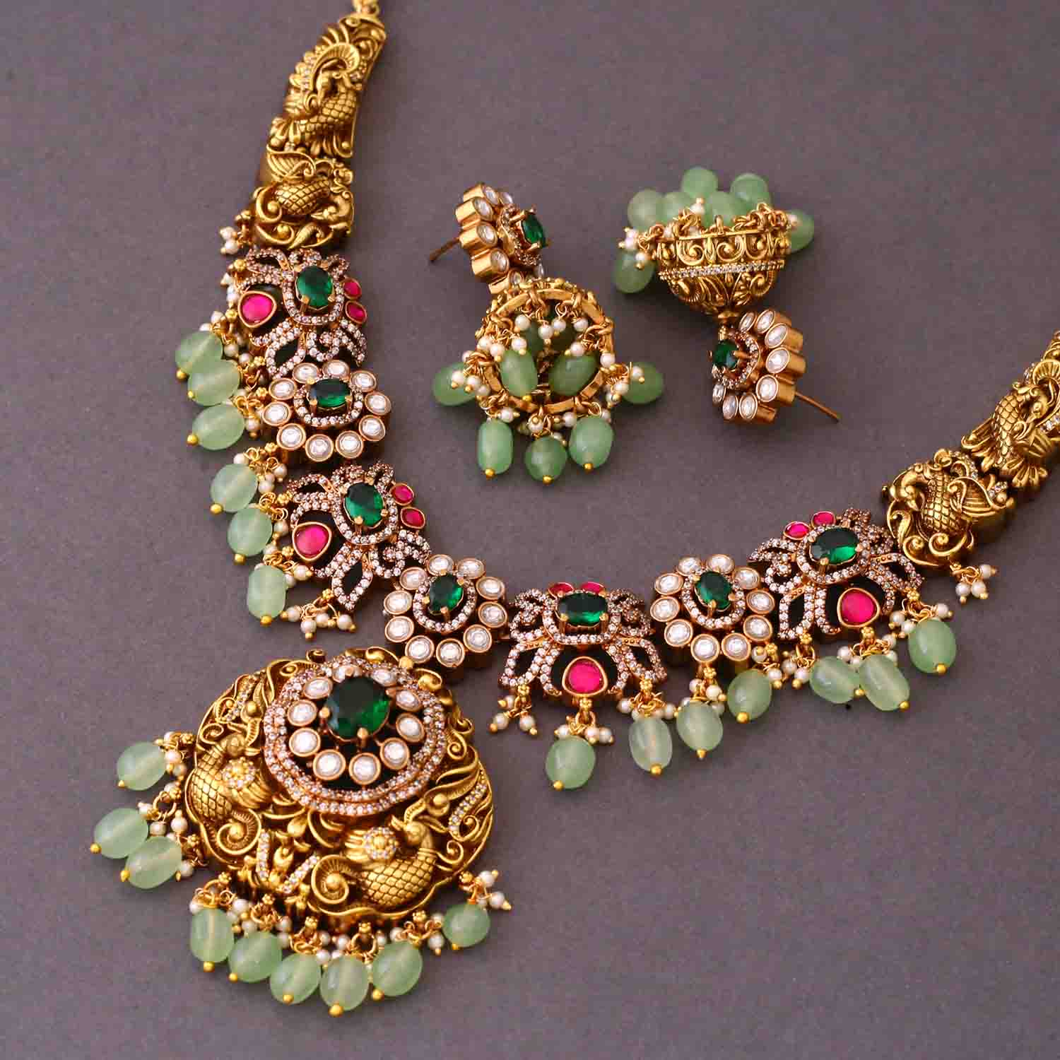 Multicolor Solena Hasli Victorian Jewellery Set- New Arrival - Image 5