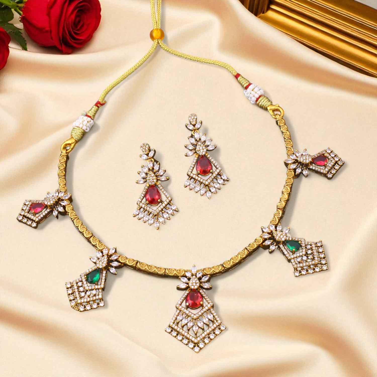 Multicolor Solenne Victorian Jewellery Set - New Arrival - Image 2