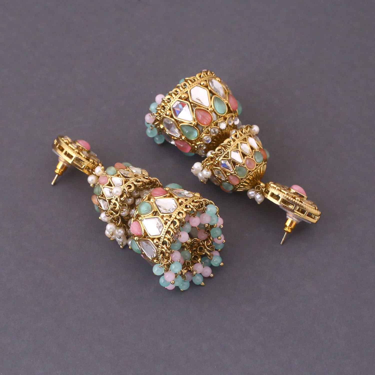 Multicolor Sreesha Jhumkis - Image 4