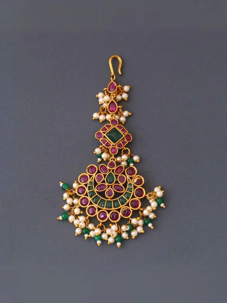 Multicolor Sridevi Maang Tikka - Image 2