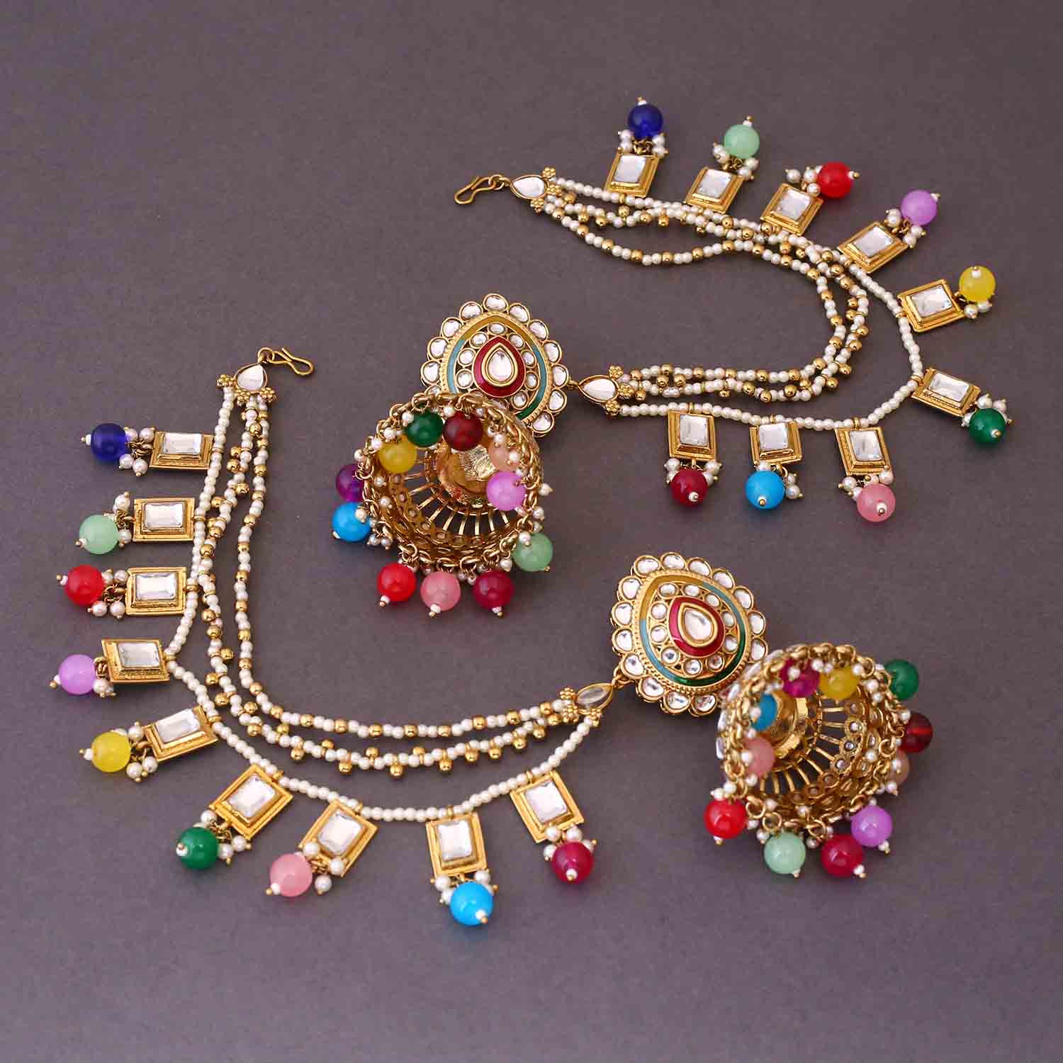 Multicolor Sriti Sahara Jhumkis - Image 2